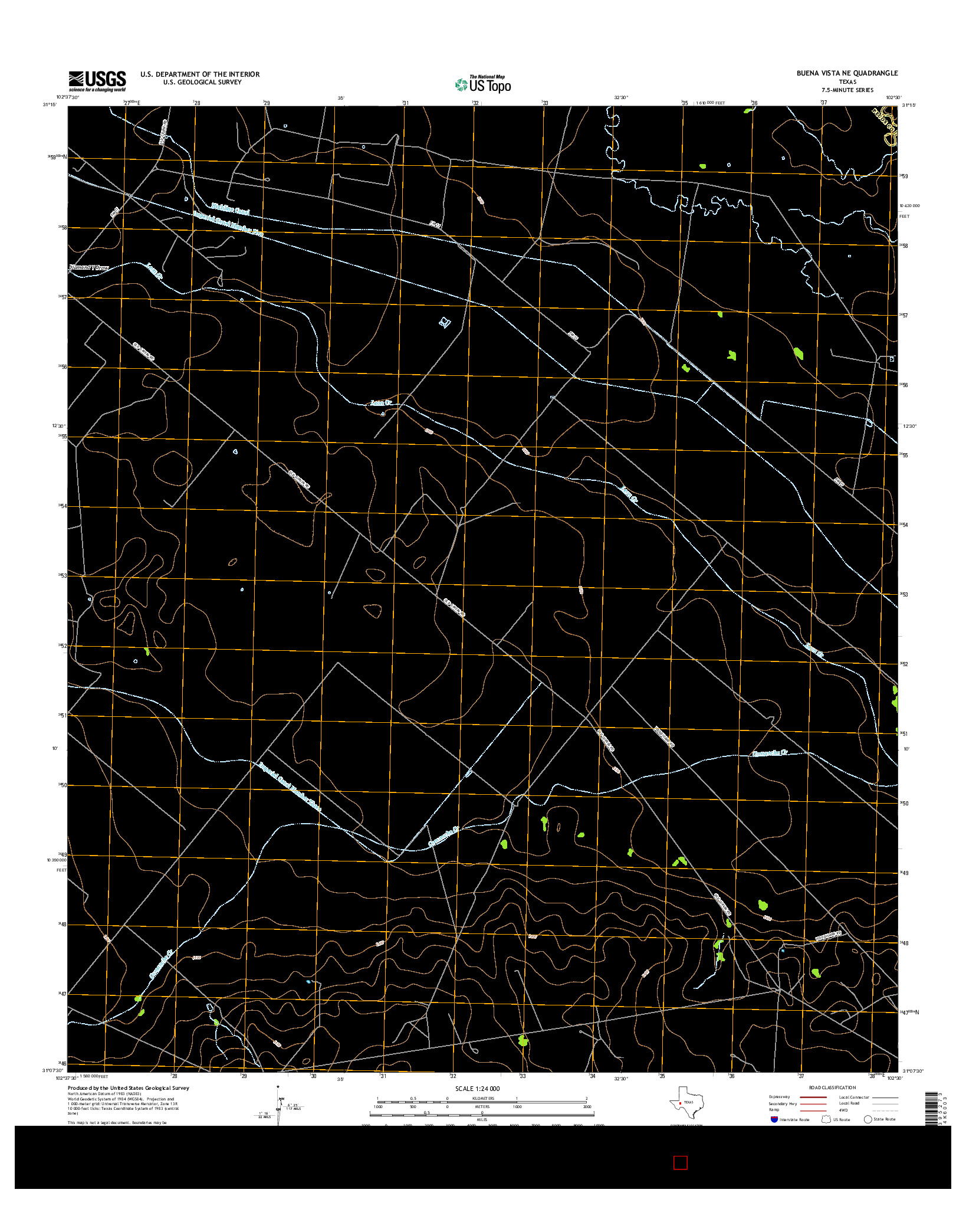 USGS US TOPO 7.5-MINUTE MAP FOR BUENA VISTA NE, TX 2016