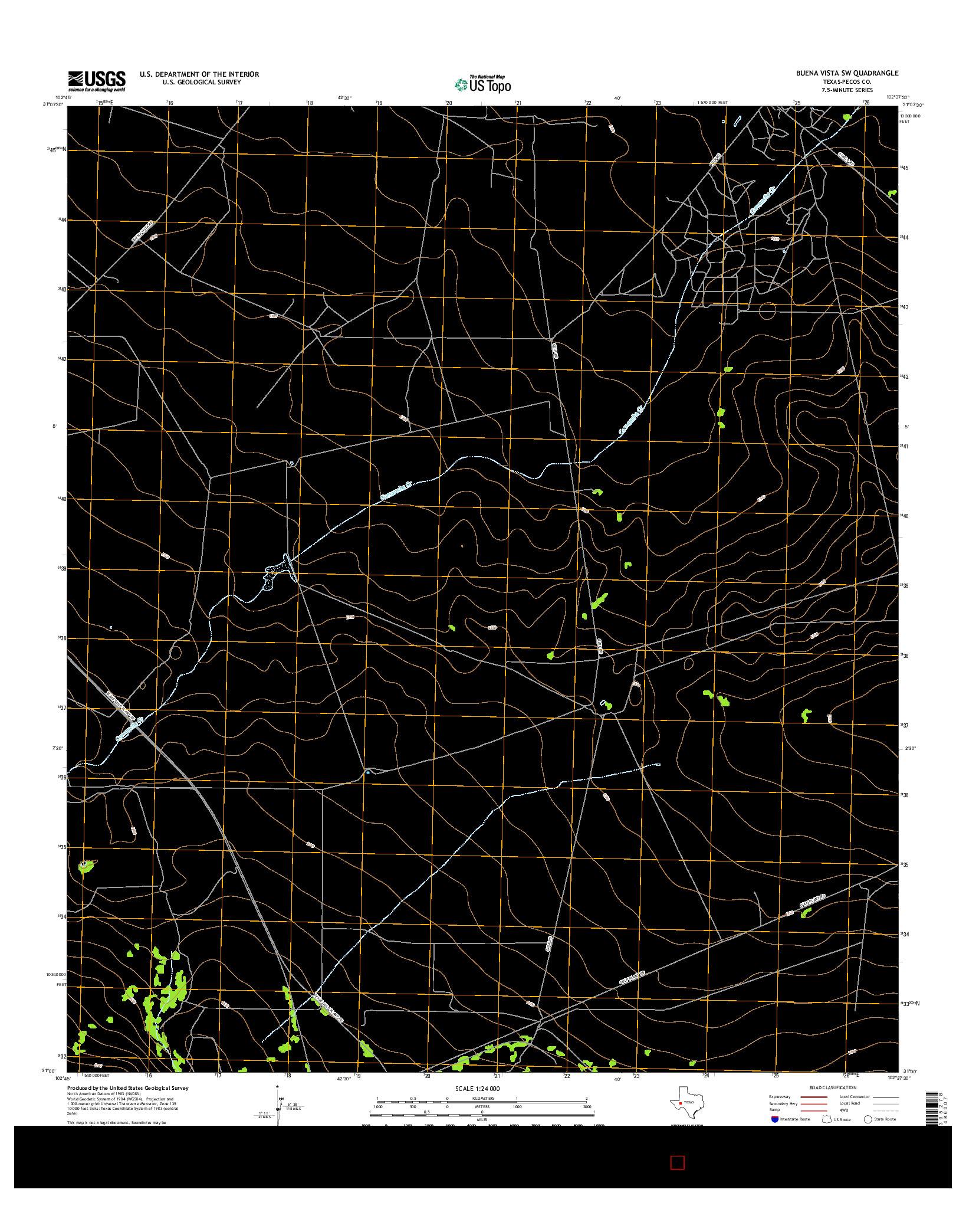 USGS US TOPO 7.5-MINUTE MAP FOR BUENA VISTA SW, TX 2016