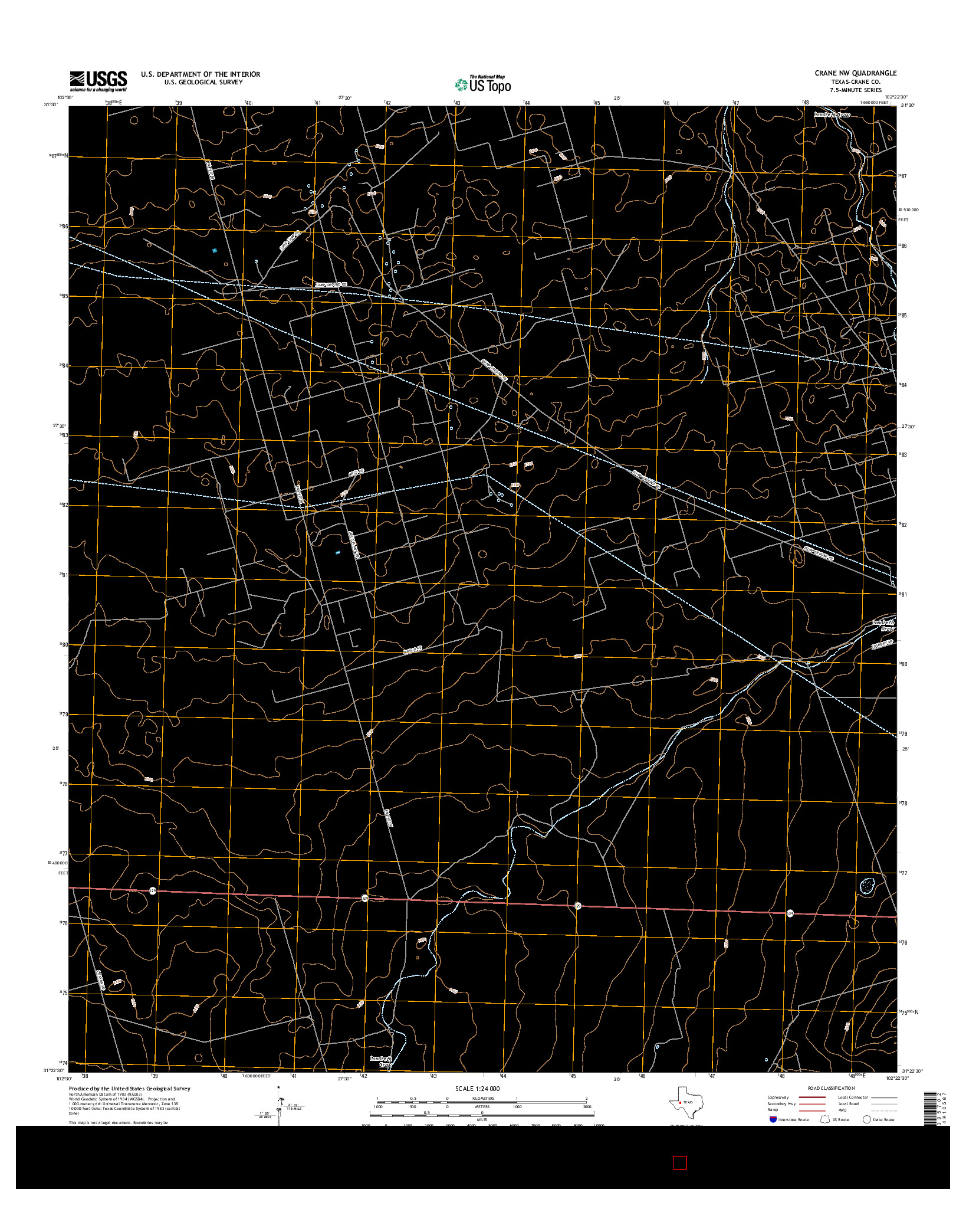 USGS US TOPO 7.5-MINUTE MAP FOR CRANE NW, TX 2016