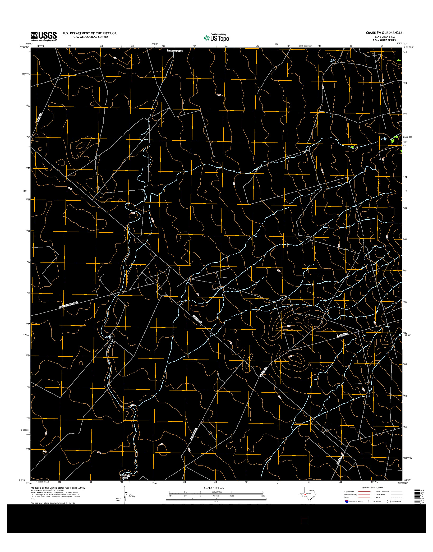 USGS US TOPO 7.5-MINUTE MAP FOR CRANE SW, TX 2016