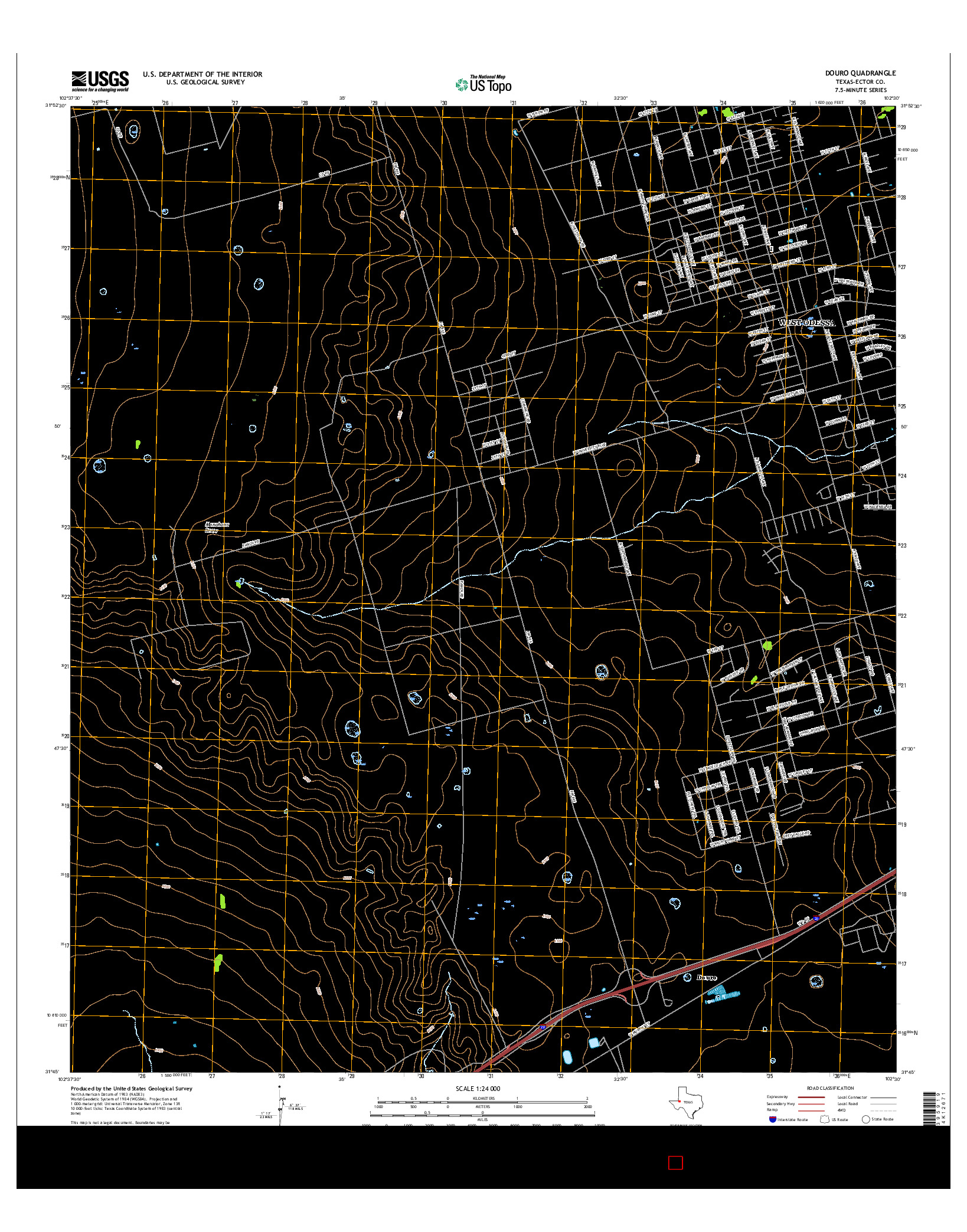 USGS US TOPO 7.5-MINUTE MAP FOR DOURO, TX 2016