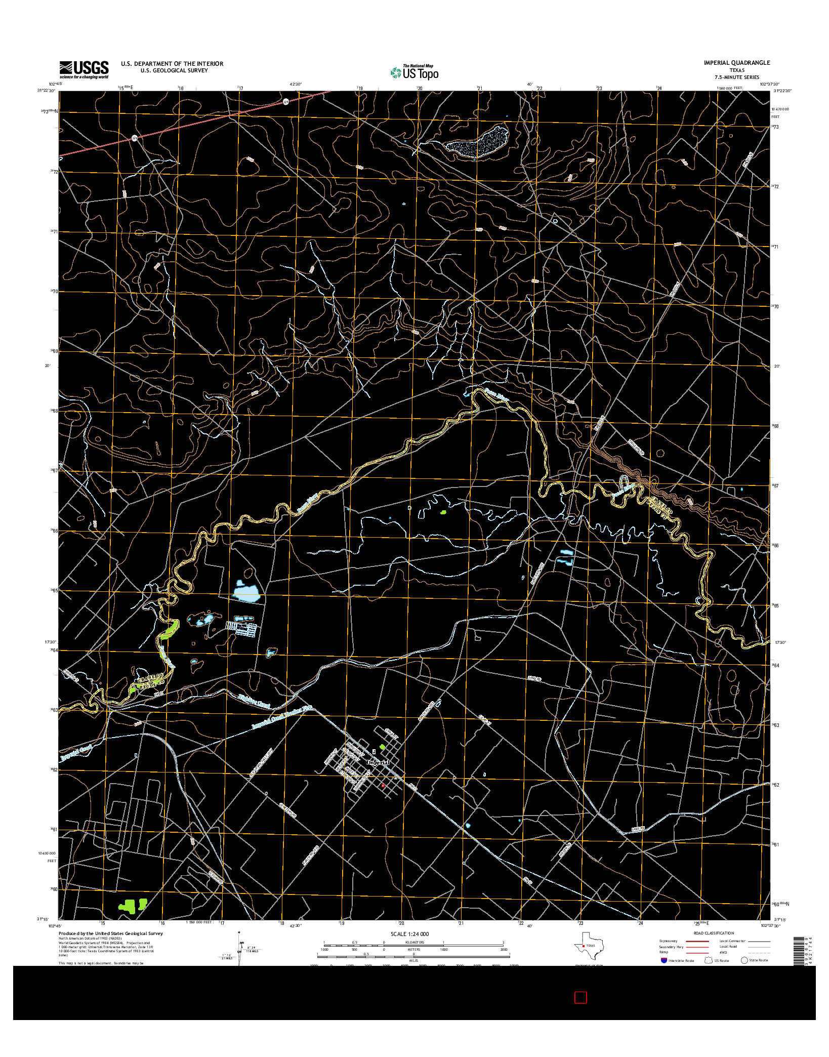 USGS US TOPO 7.5-MINUTE MAP FOR IMPERIAL, TX 2016