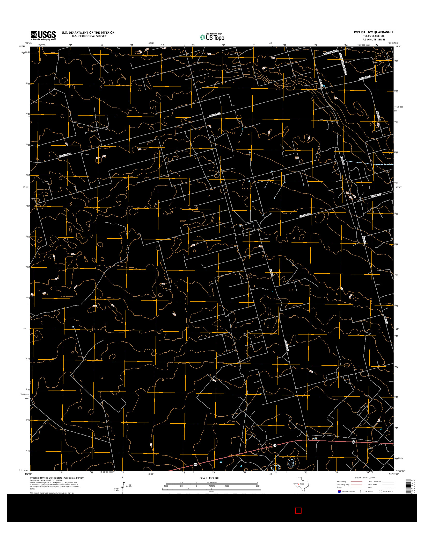 USGS US TOPO 7.5-MINUTE MAP FOR IMPERIAL NW, TX 2016