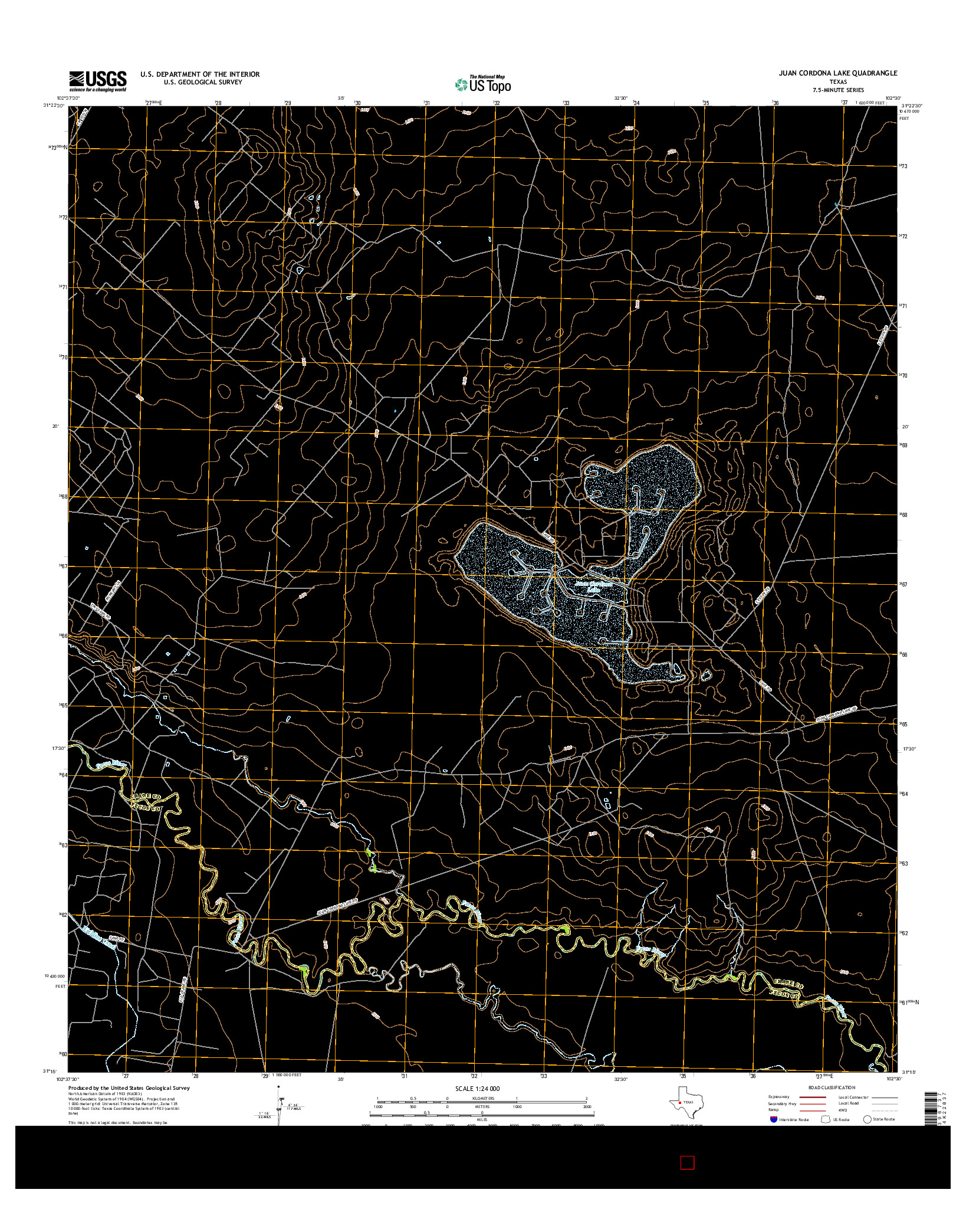 USGS US TOPO 7.5-MINUTE MAP FOR JUAN CORDONA LAKE, TX 2016