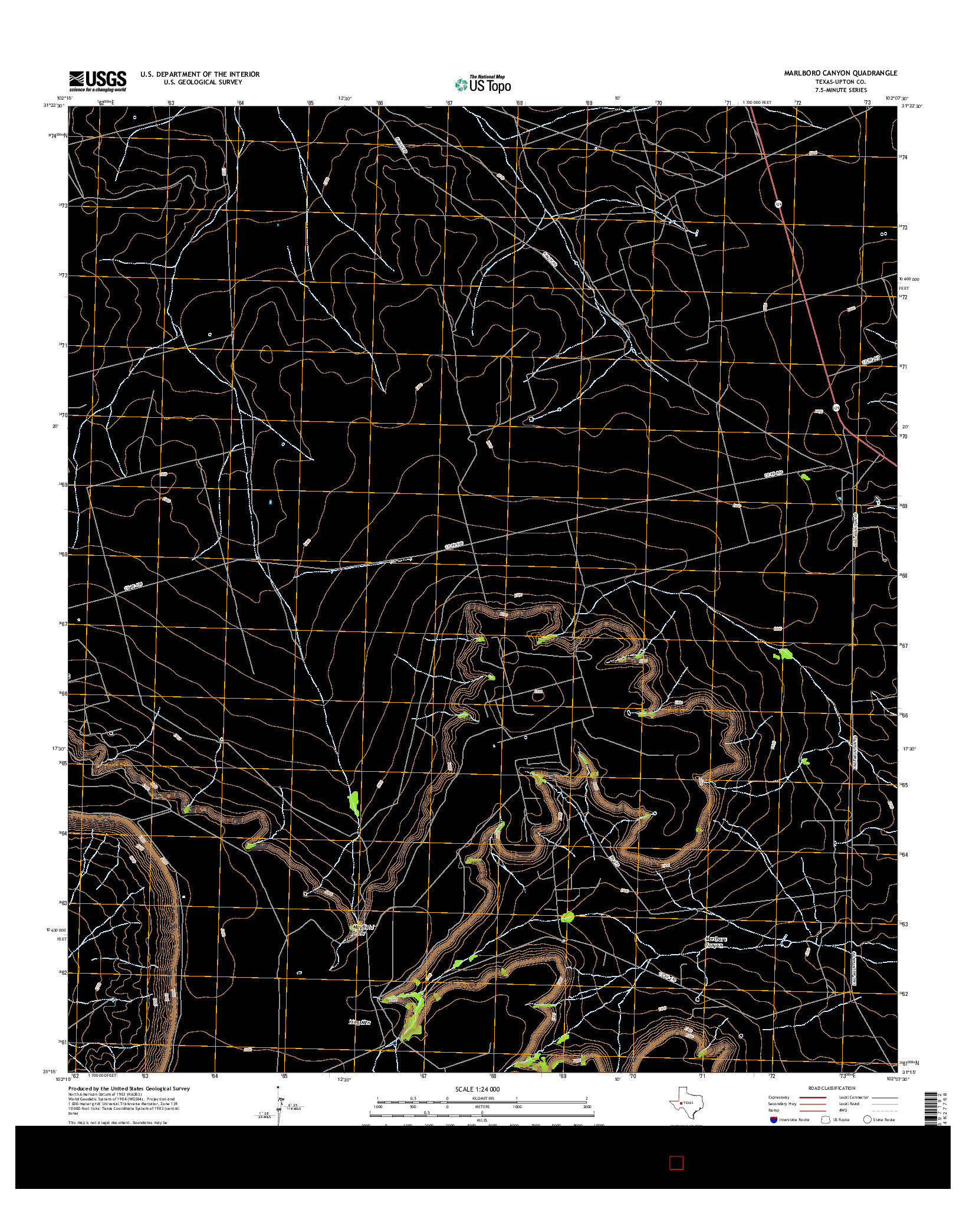 USGS US TOPO 7.5-MINUTE MAP FOR MARLBORO CANYON, TX 2016