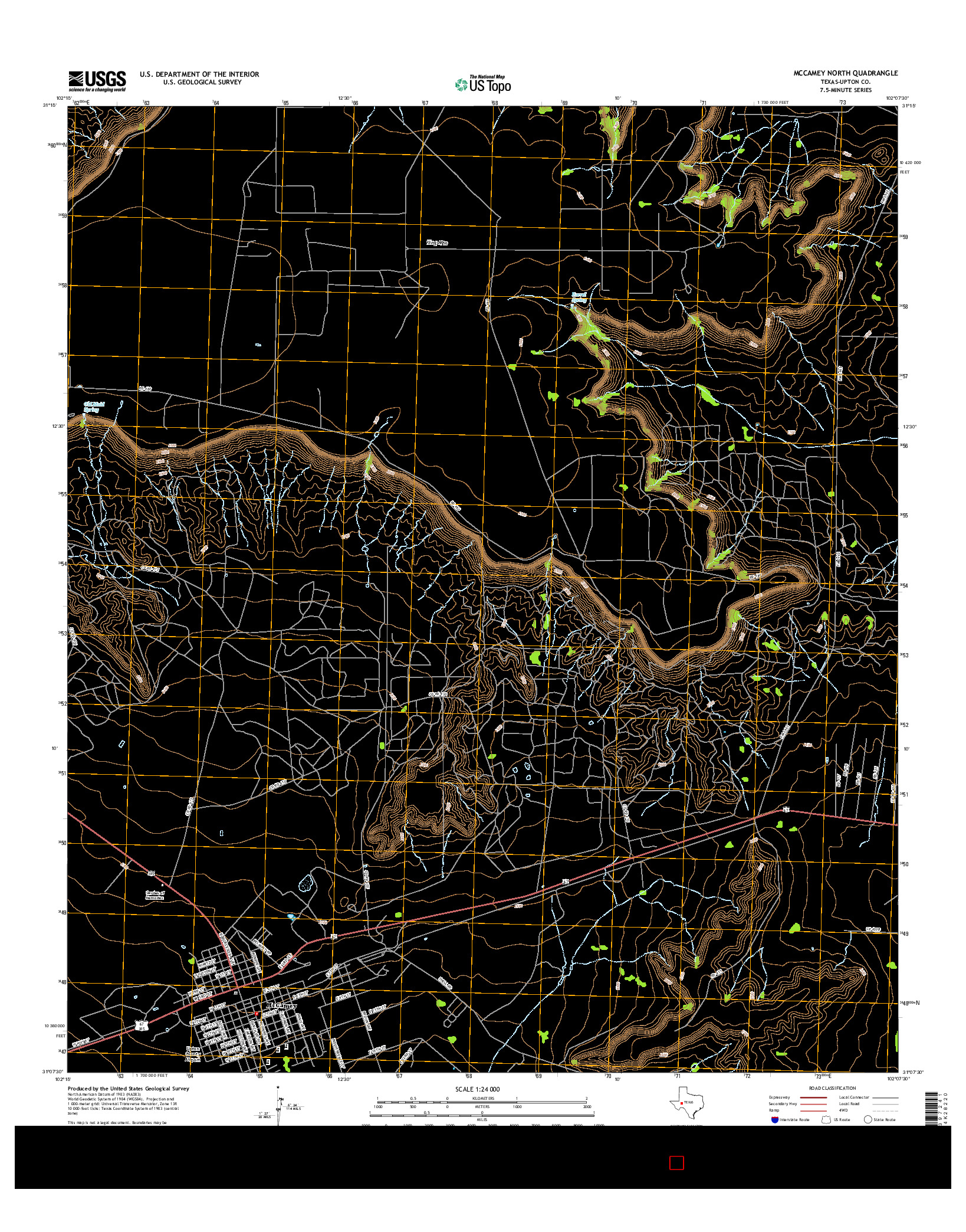 USGS US TOPO 7.5-MINUTE MAP FOR MCCAMEY NORTH, TX 2016