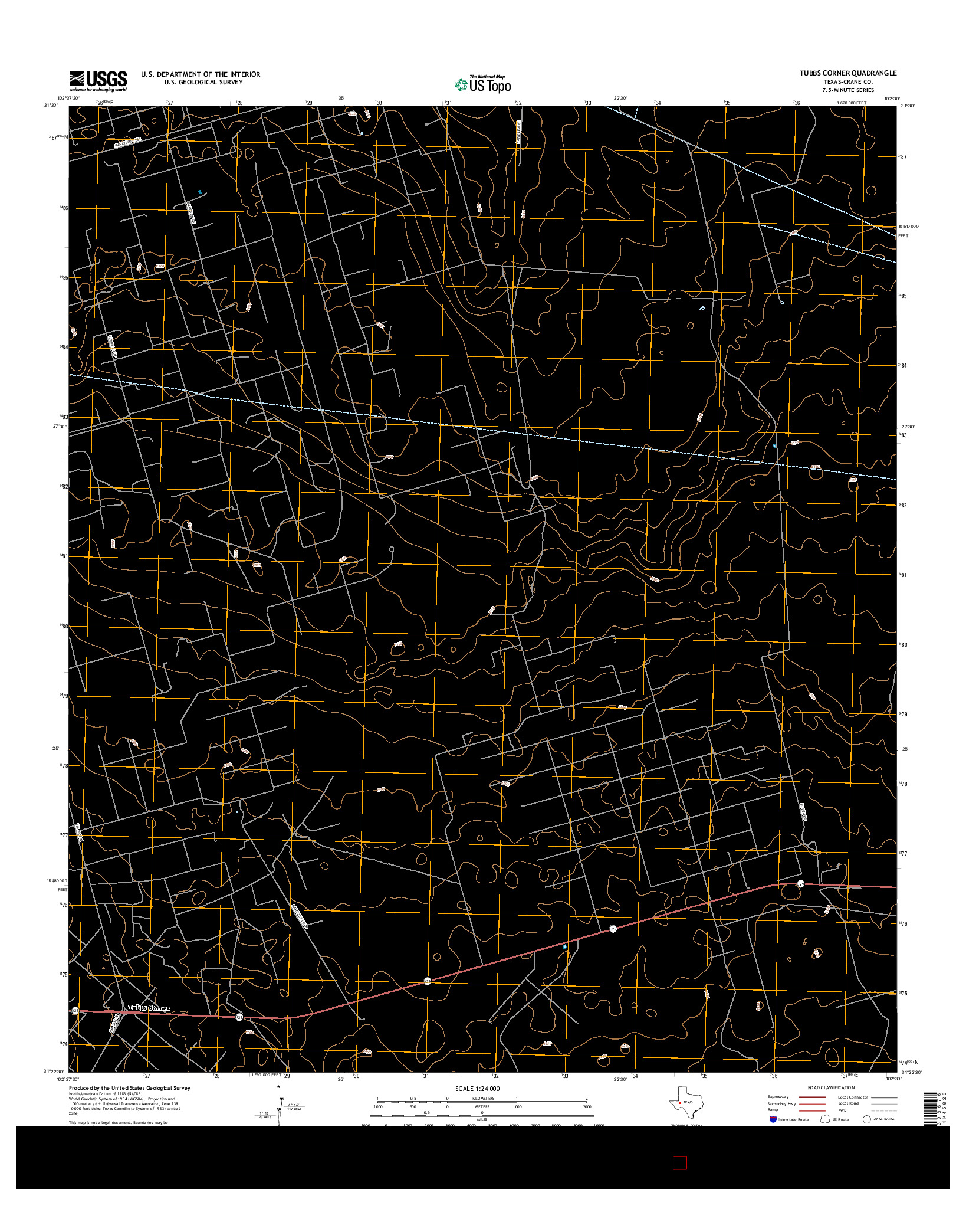 USGS US TOPO 7.5-MINUTE MAP FOR TUBBS CORNER, TX 2016