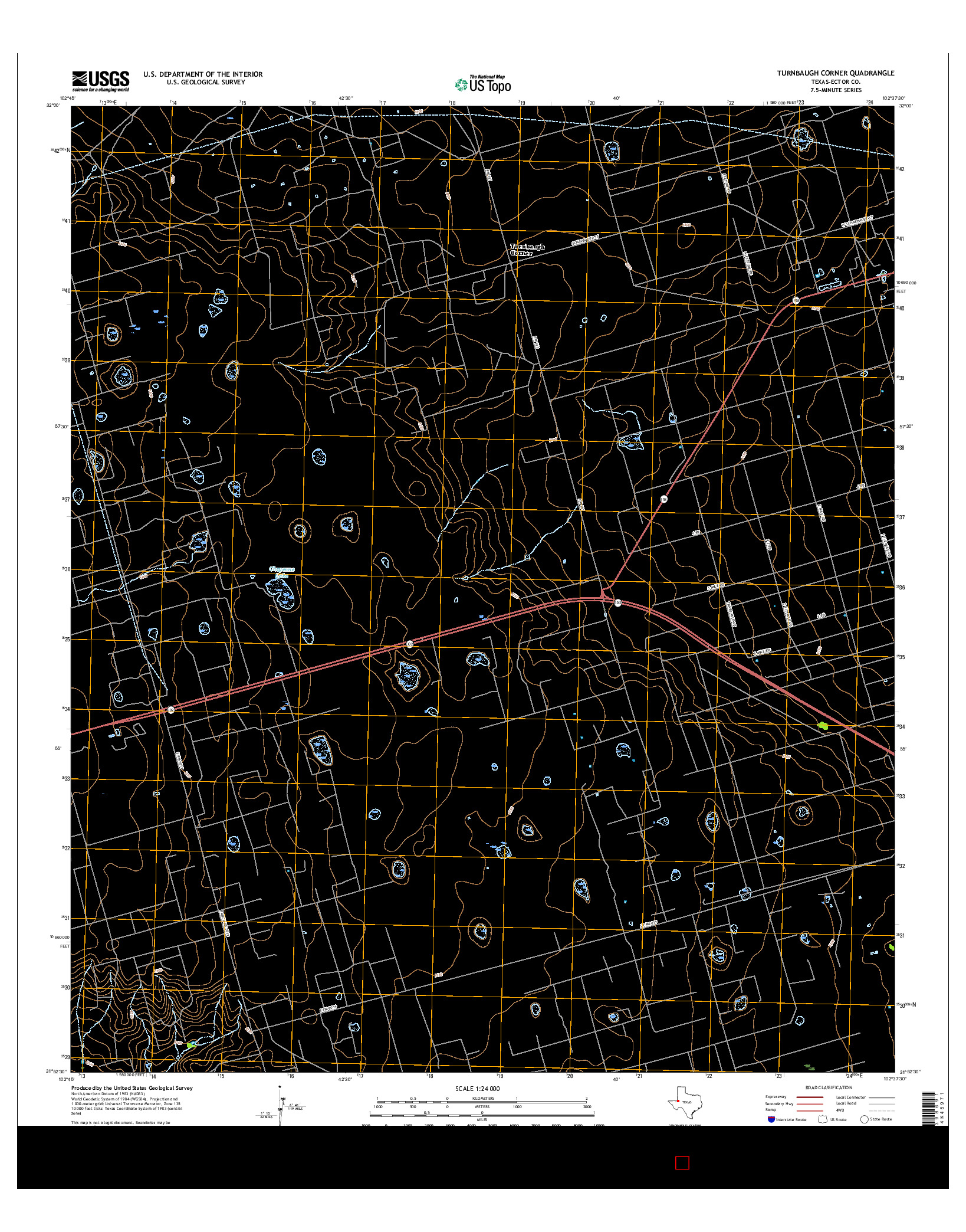 USGS US TOPO 7.5-MINUTE MAP FOR TURNBAUGH CORNER, TX 2016