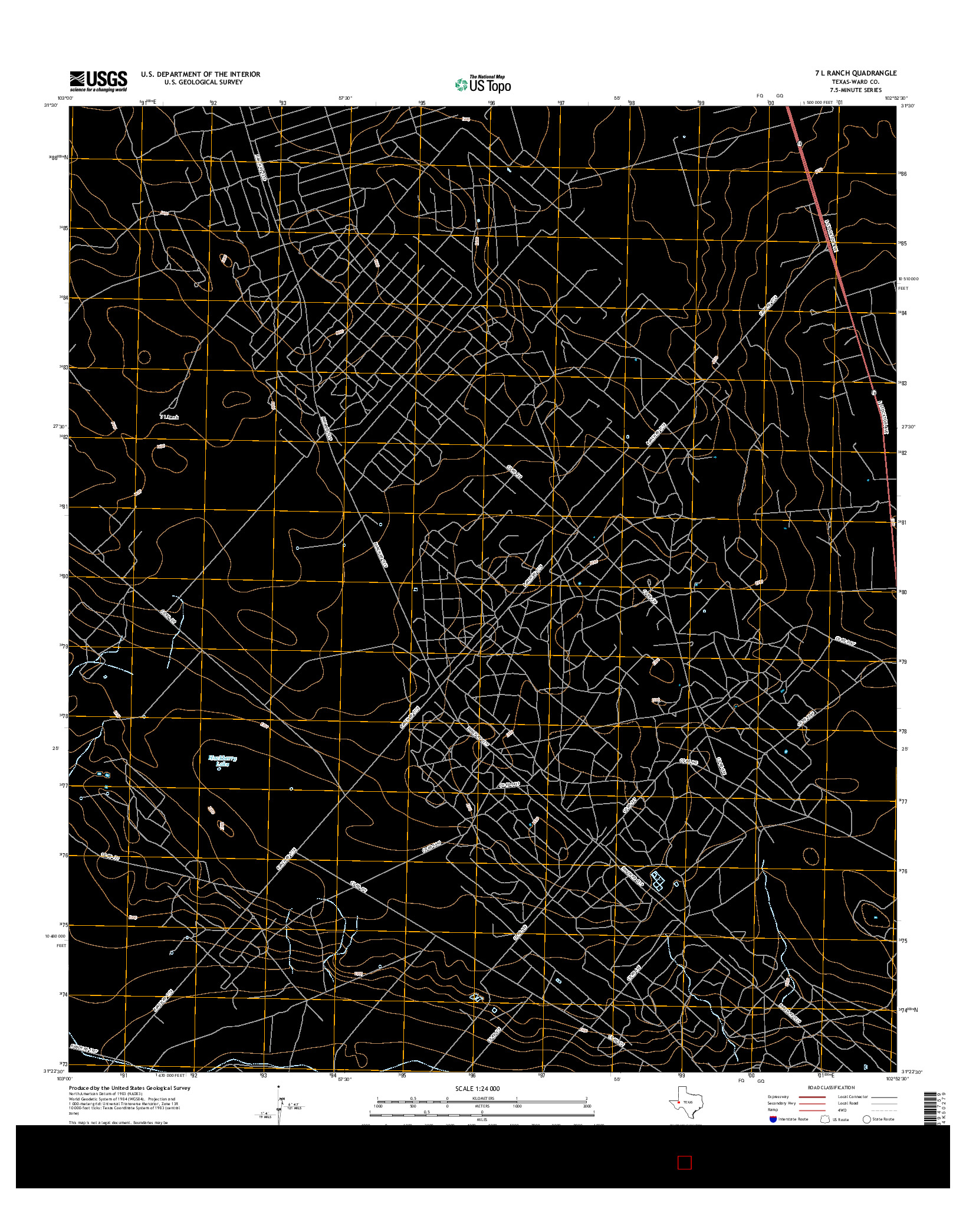 USGS US TOPO 7.5-MINUTE MAP FOR 7 L RANCH, TX 2016