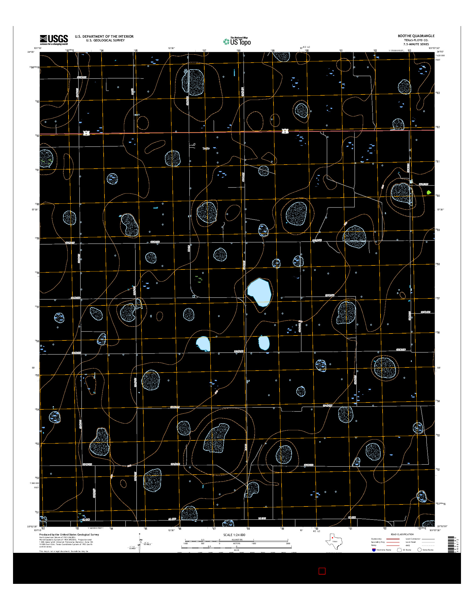 USGS US TOPO 7.5-MINUTE MAP FOR BOOTHE, TX 2016