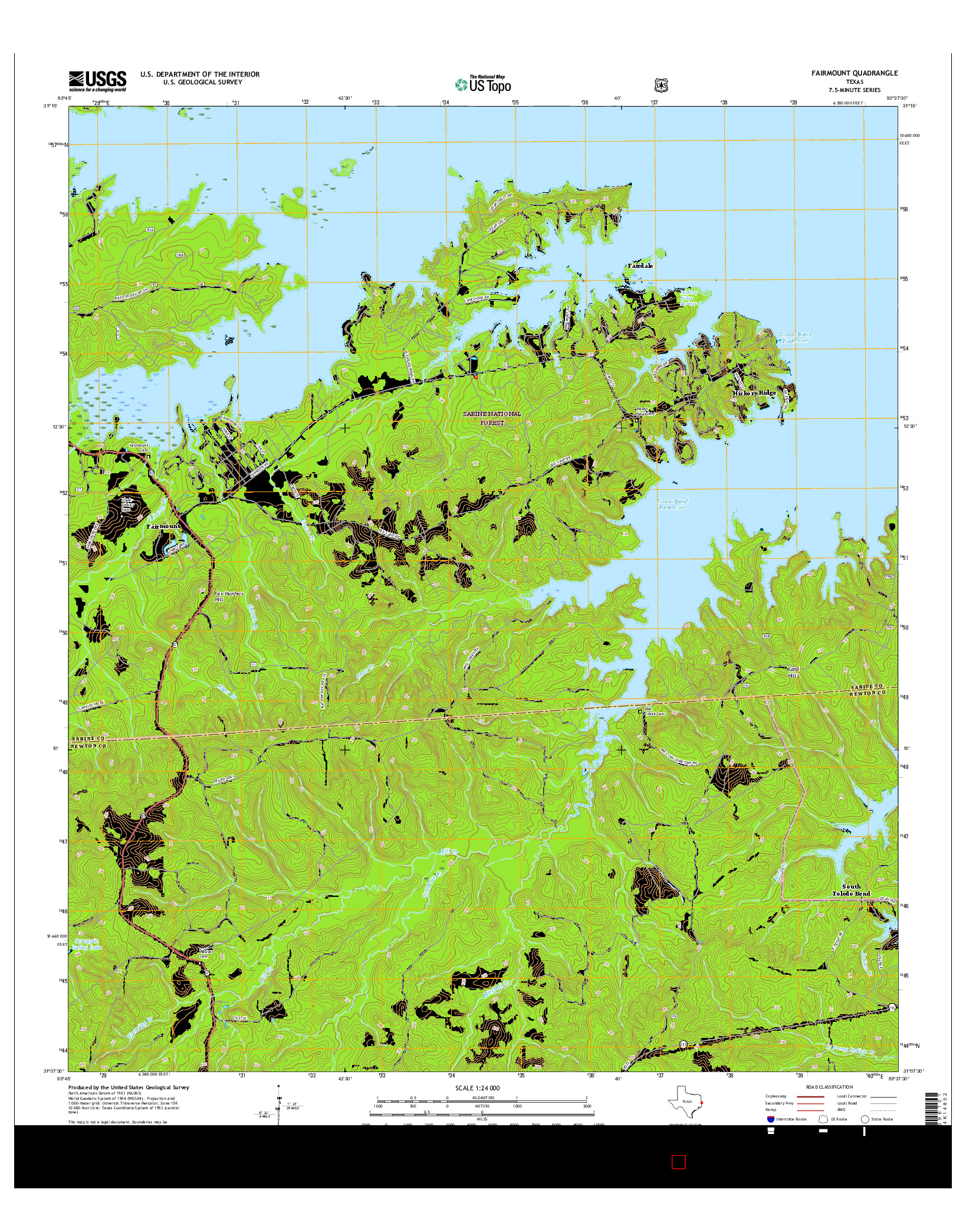 USGS US TOPO 7.5-MINUTE MAP FOR FAIRMOUNT, TX 2016