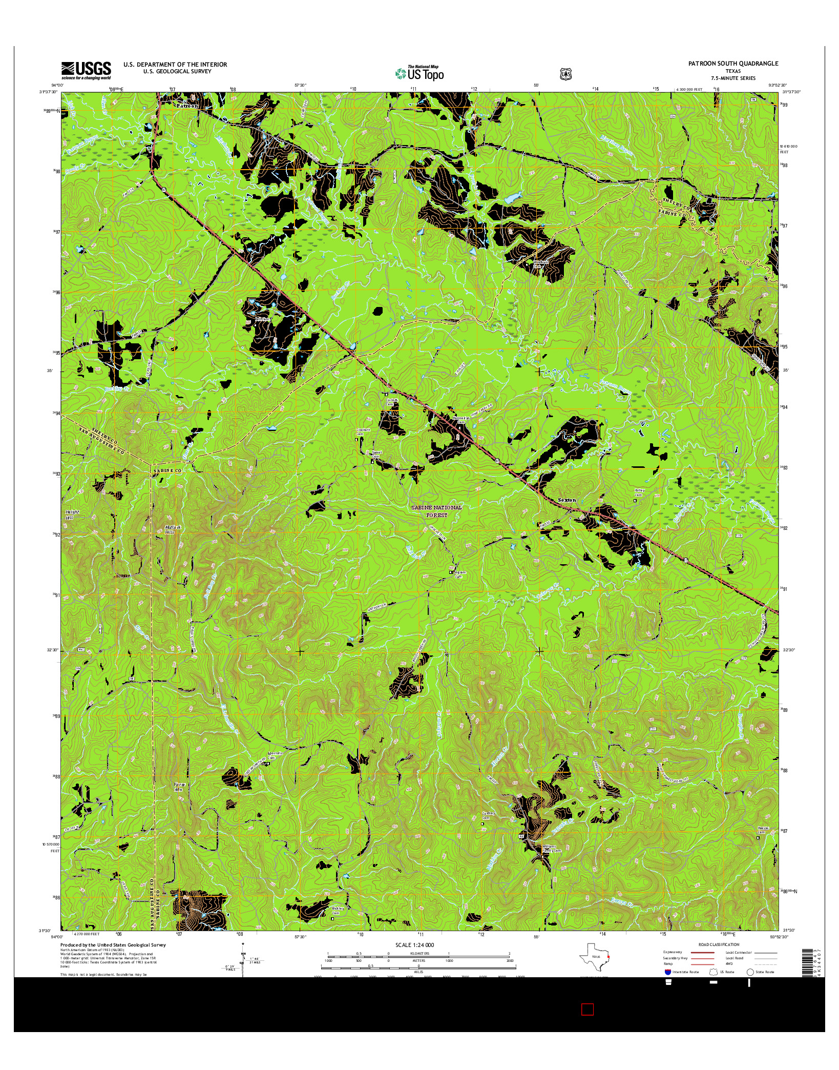 USGS US TOPO 7.5-MINUTE MAP FOR PATROON SOUTH, TX 2016