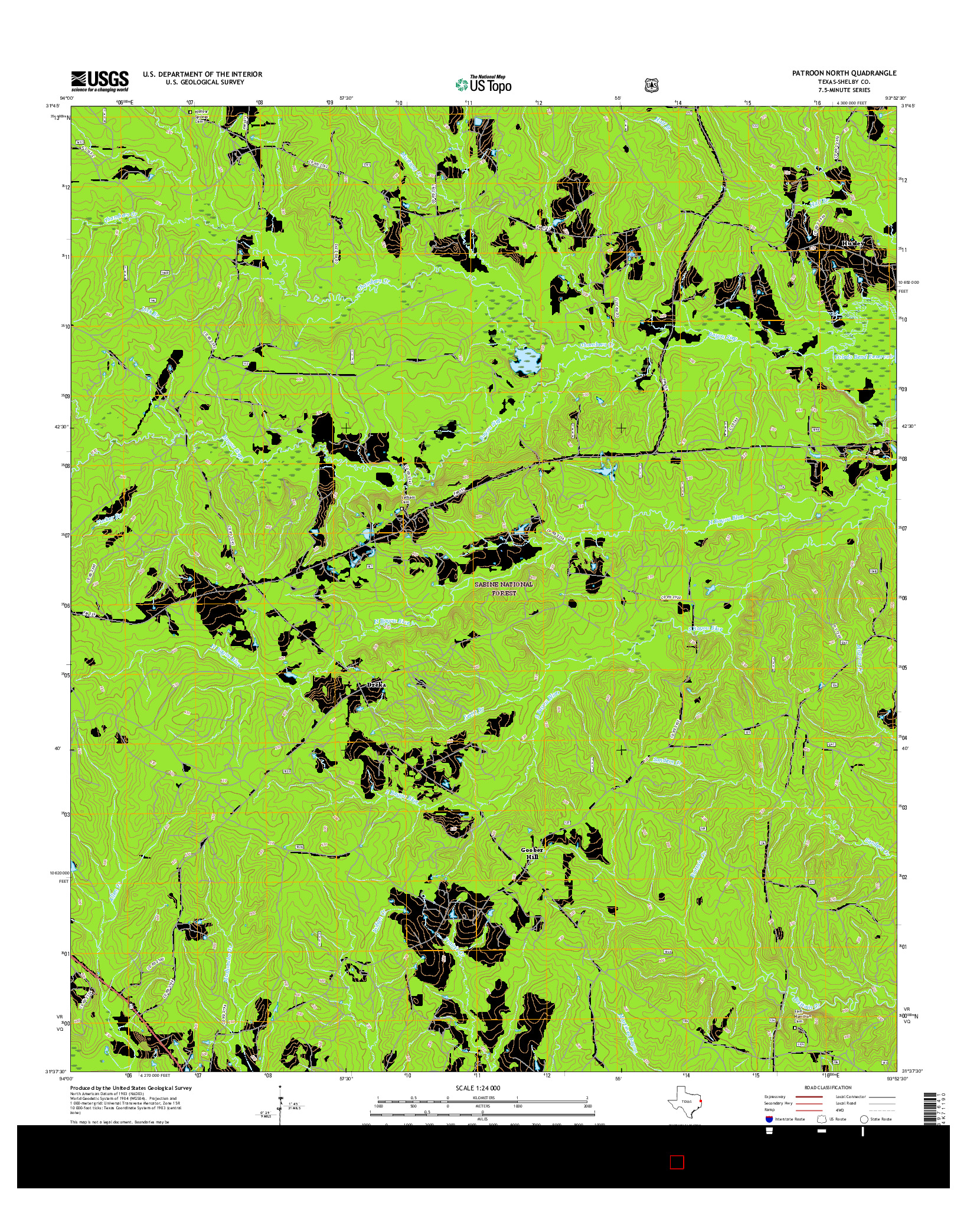 USGS US TOPO 7.5-MINUTE MAP FOR PATROON NORTH, TX 2016