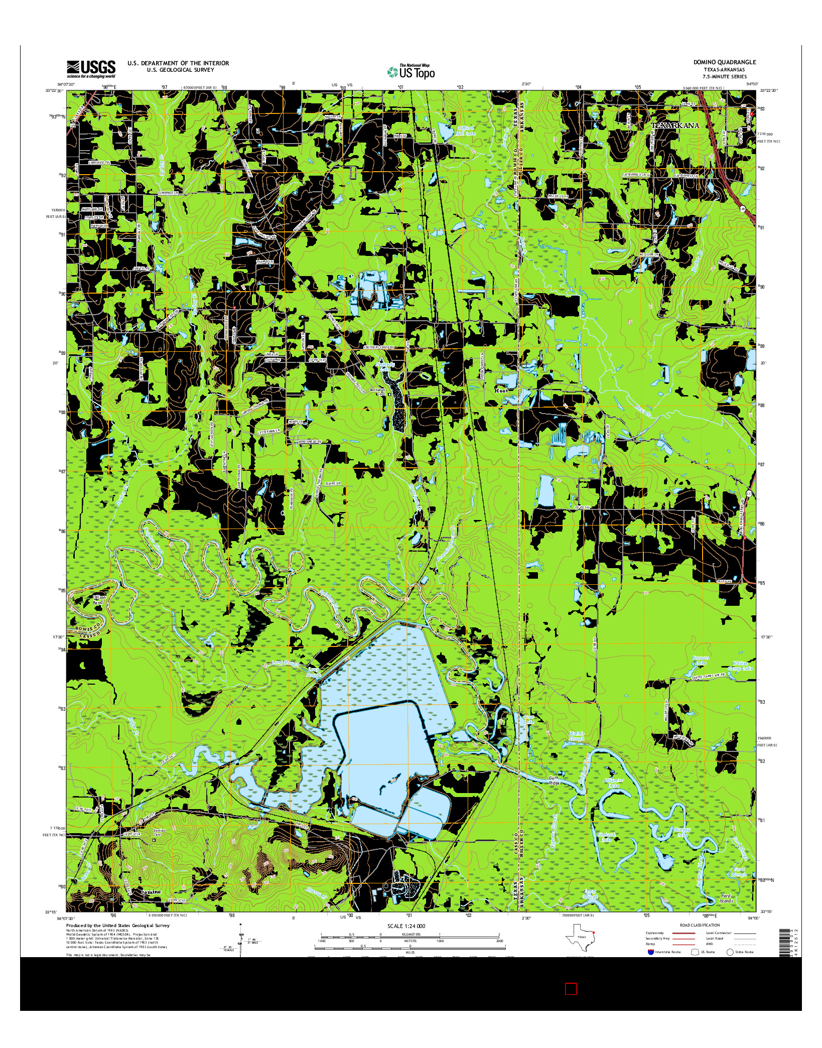 USGS US TOPO 7.5-MINUTE MAP FOR DOMINO, TX-AR 2016