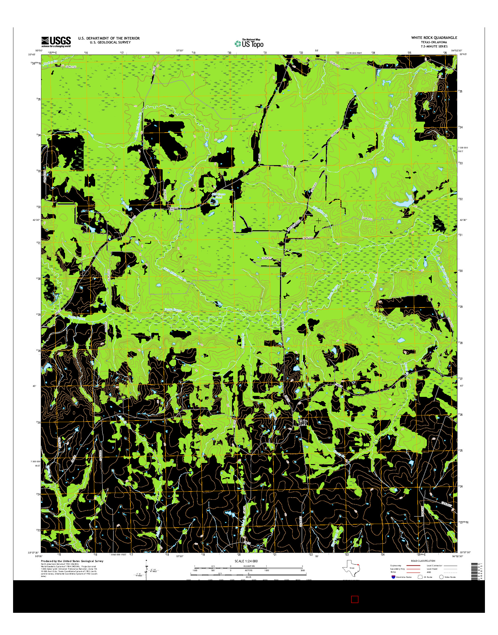 USGS US TOPO 7.5-MINUTE MAP FOR WHITE ROCK, TX-OK 2016