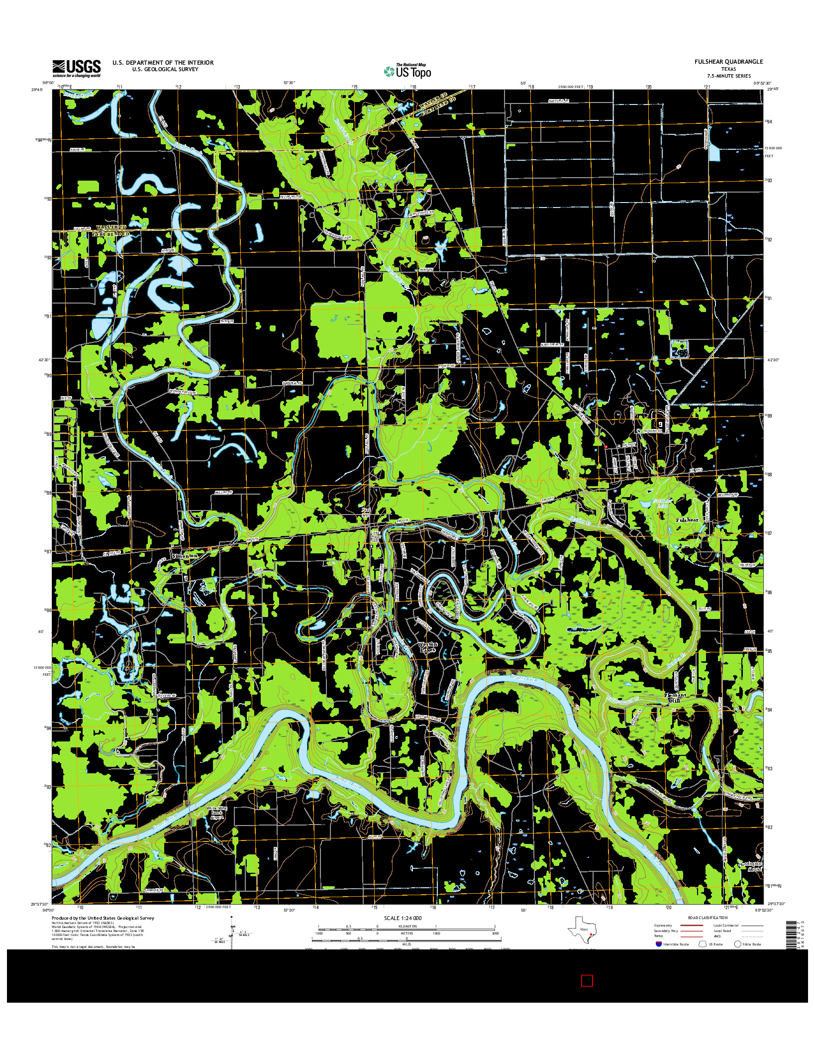 USGS US TOPO 7.5-MINUTE MAP FOR FULSHEAR, TX 2016