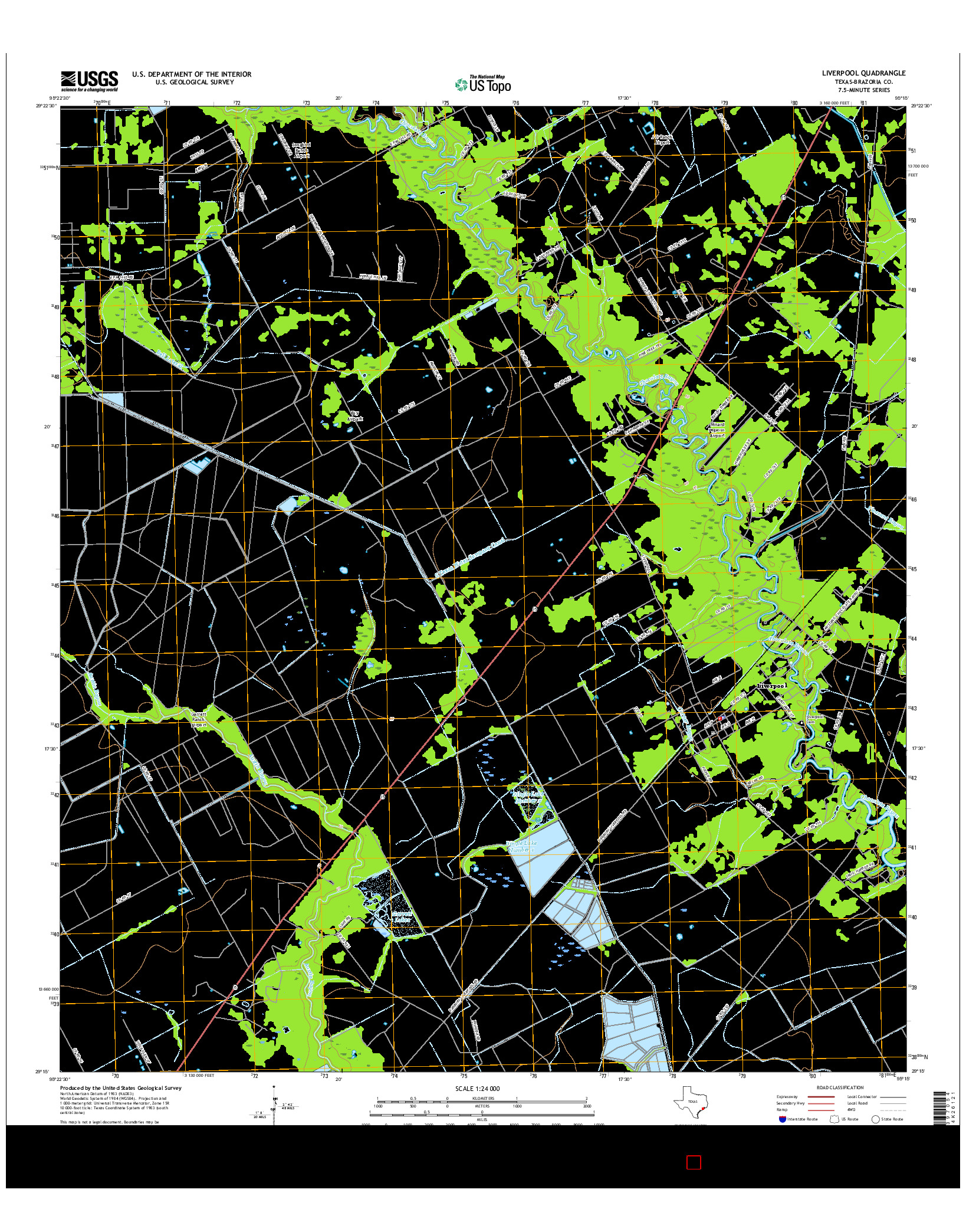 USGS US TOPO 7.5-MINUTE MAP FOR LIVERPOOL, TX 2016