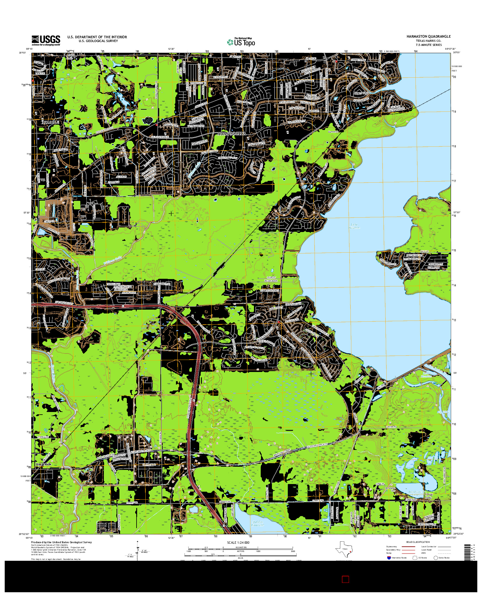 USGS US TOPO 7.5-MINUTE MAP FOR HARMASTON, TX 2016