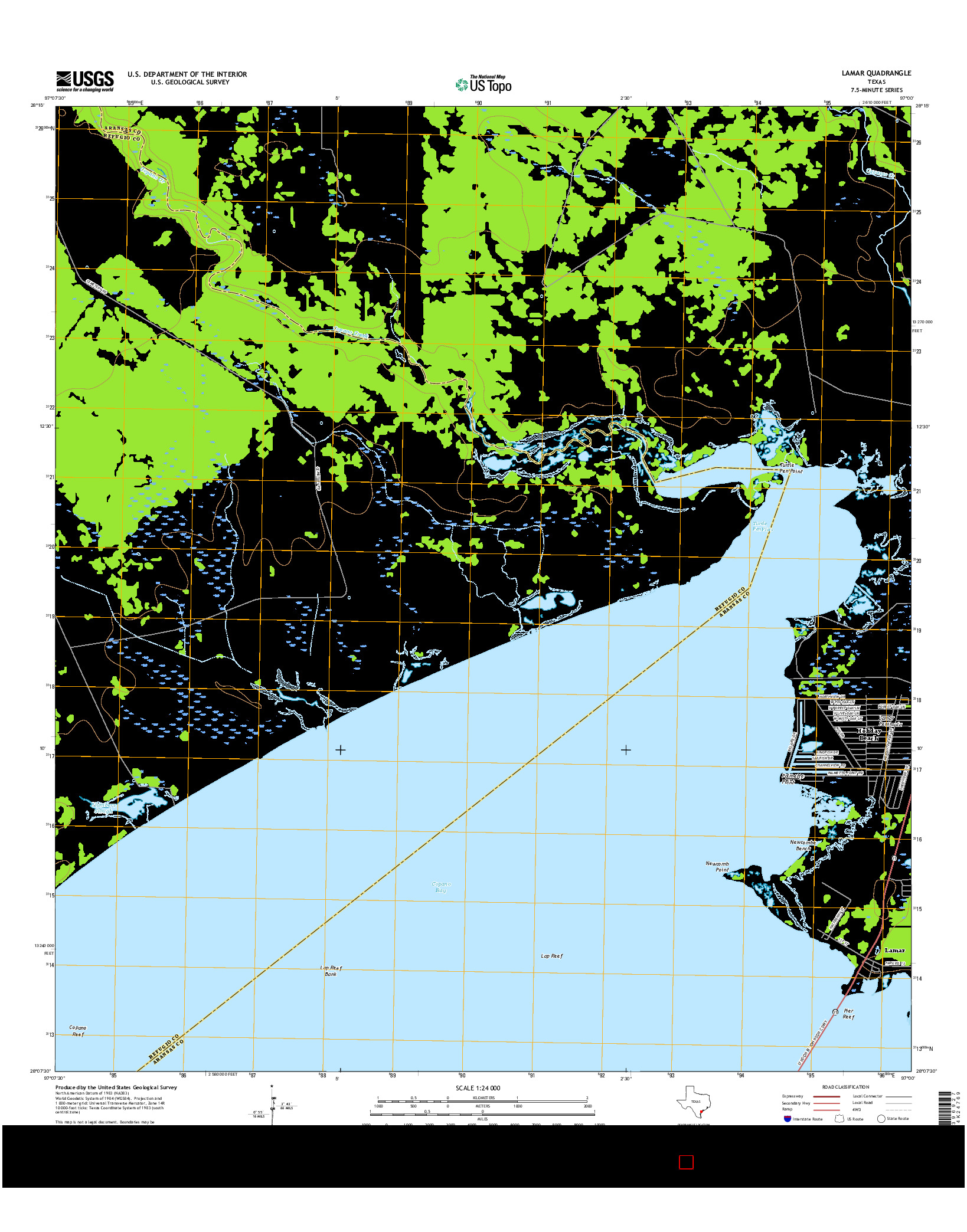 USGS US TOPO 7.5-MINUTE MAP FOR LAMAR, TX 2016