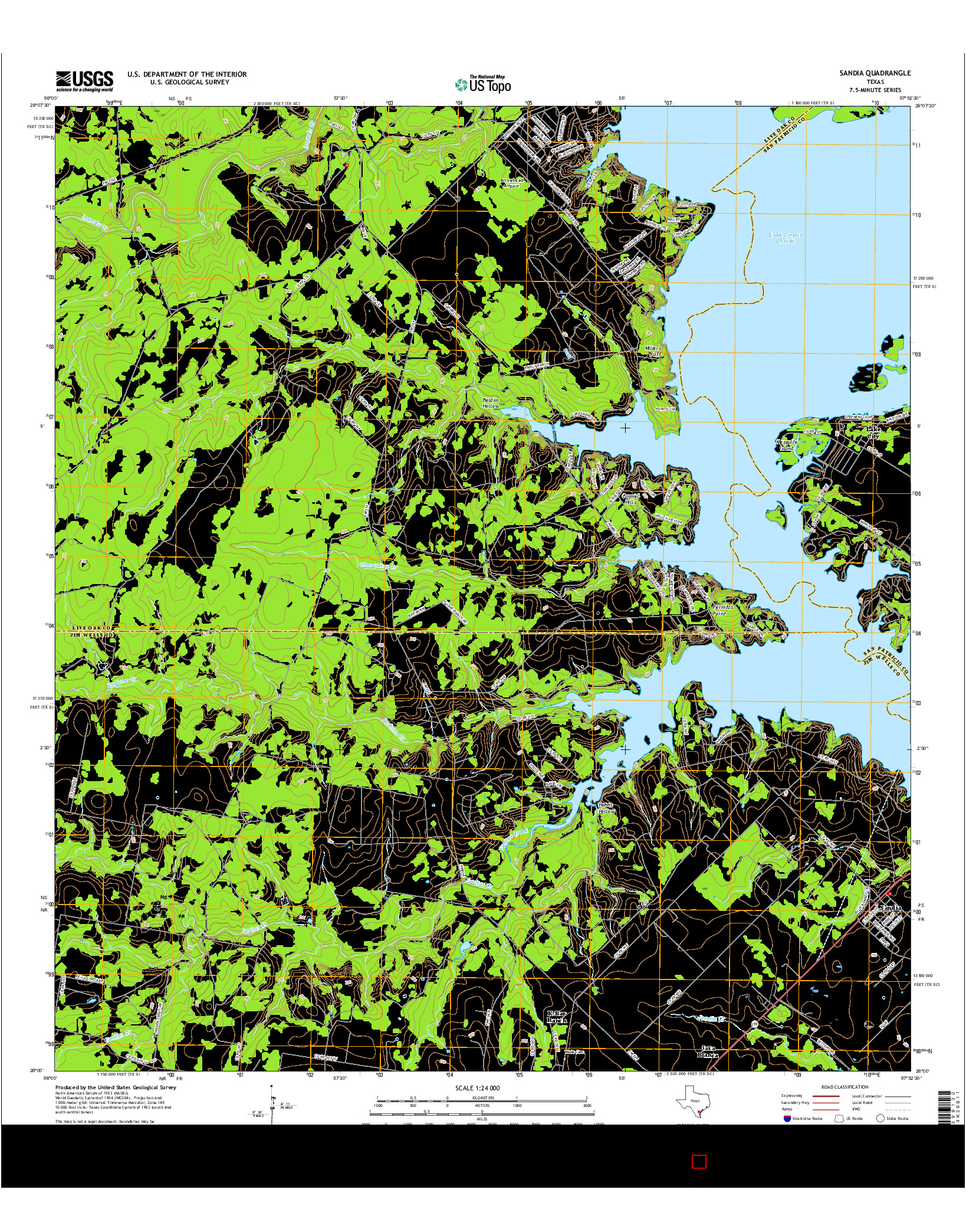 USGS US TOPO 7.5-MINUTE MAP FOR SANDIA, TX 2016