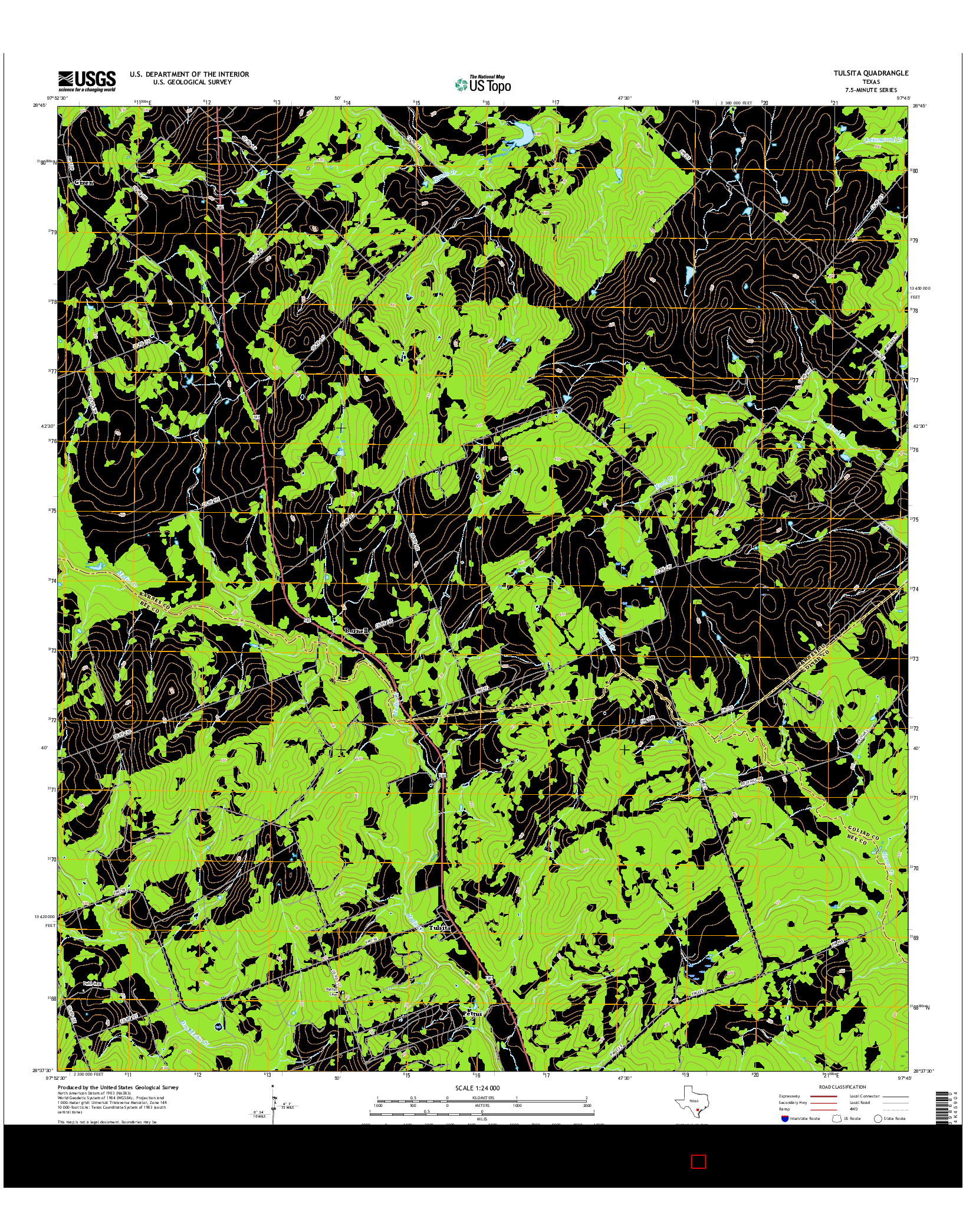 USGS US TOPO 7.5-MINUTE MAP FOR TULSITA, TX 2016