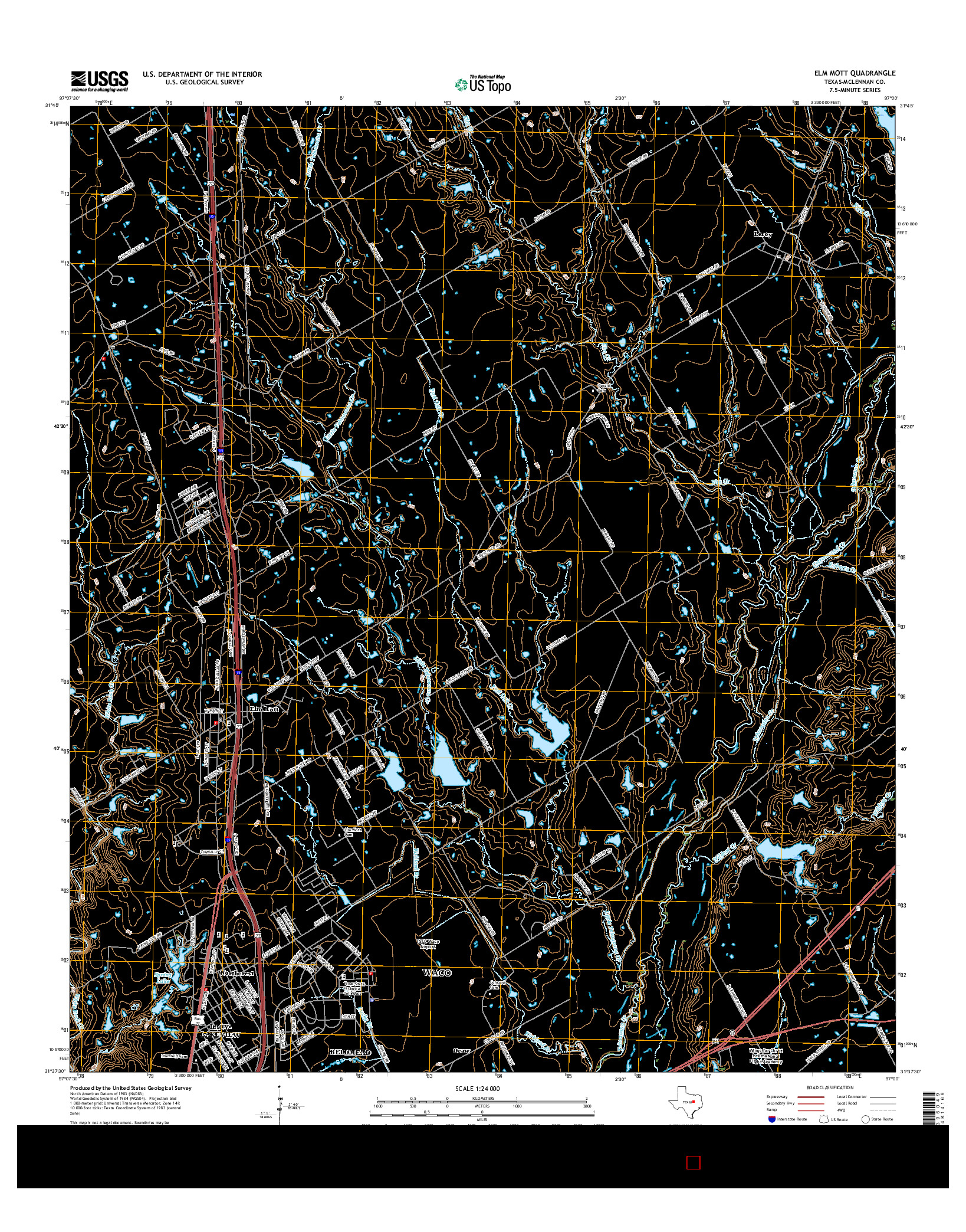 USGS US TOPO 7.5-MINUTE MAP FOR ELM MOTT, TX 2016