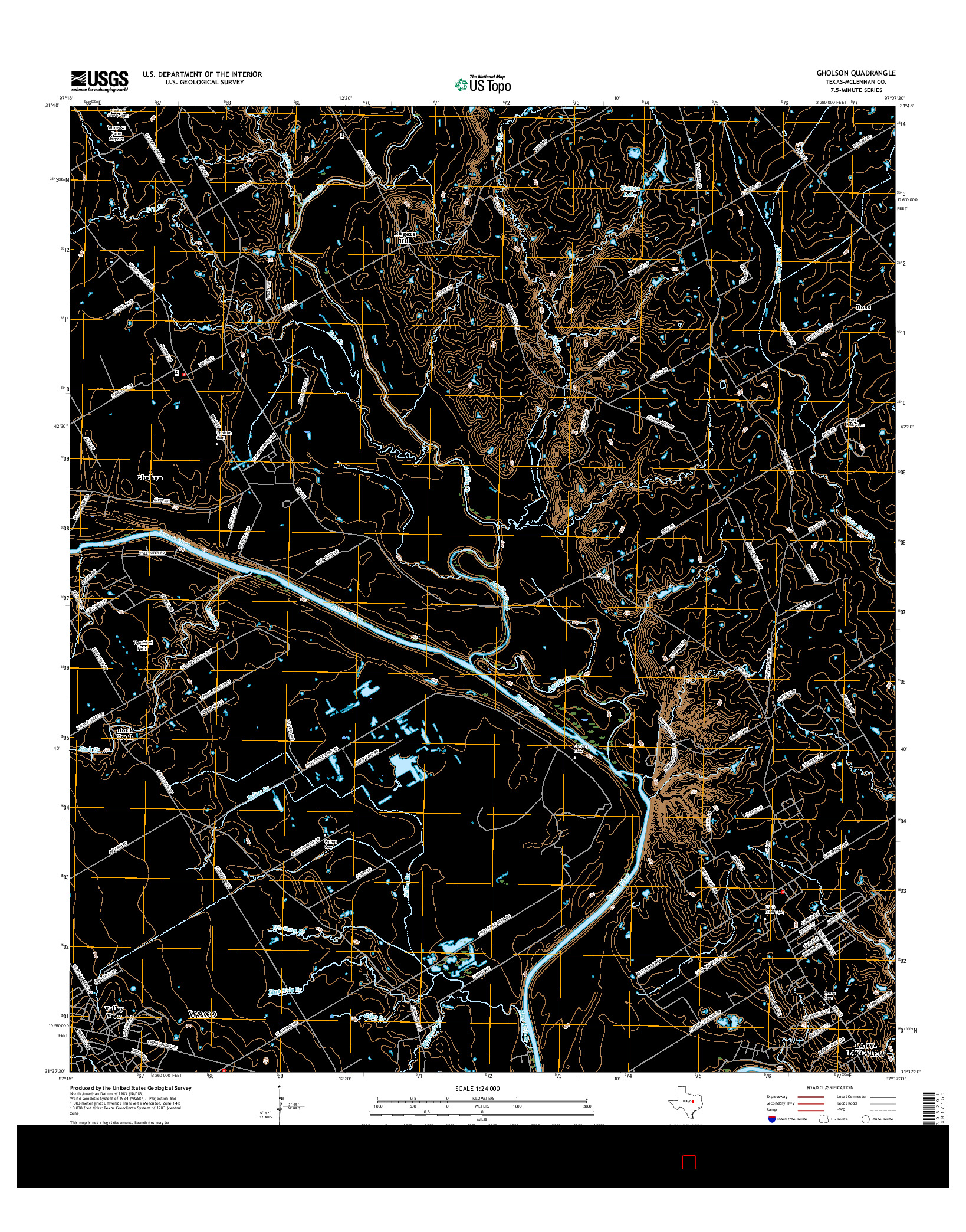 USGS US TOPO 7.5-MINUTE MAP FOR GHOLSON, TX 2016