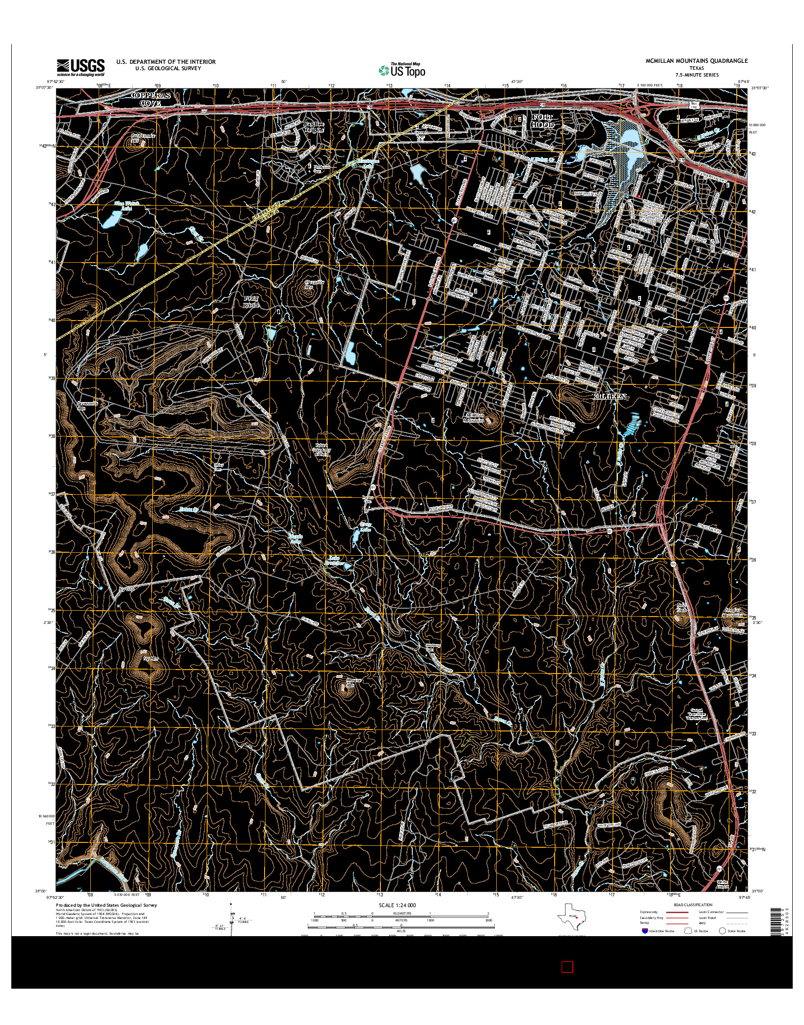 USGS US TOPO 7.5-MINUTE MAP FOR MCMILLAN MOUNTAINS, TX 2016
