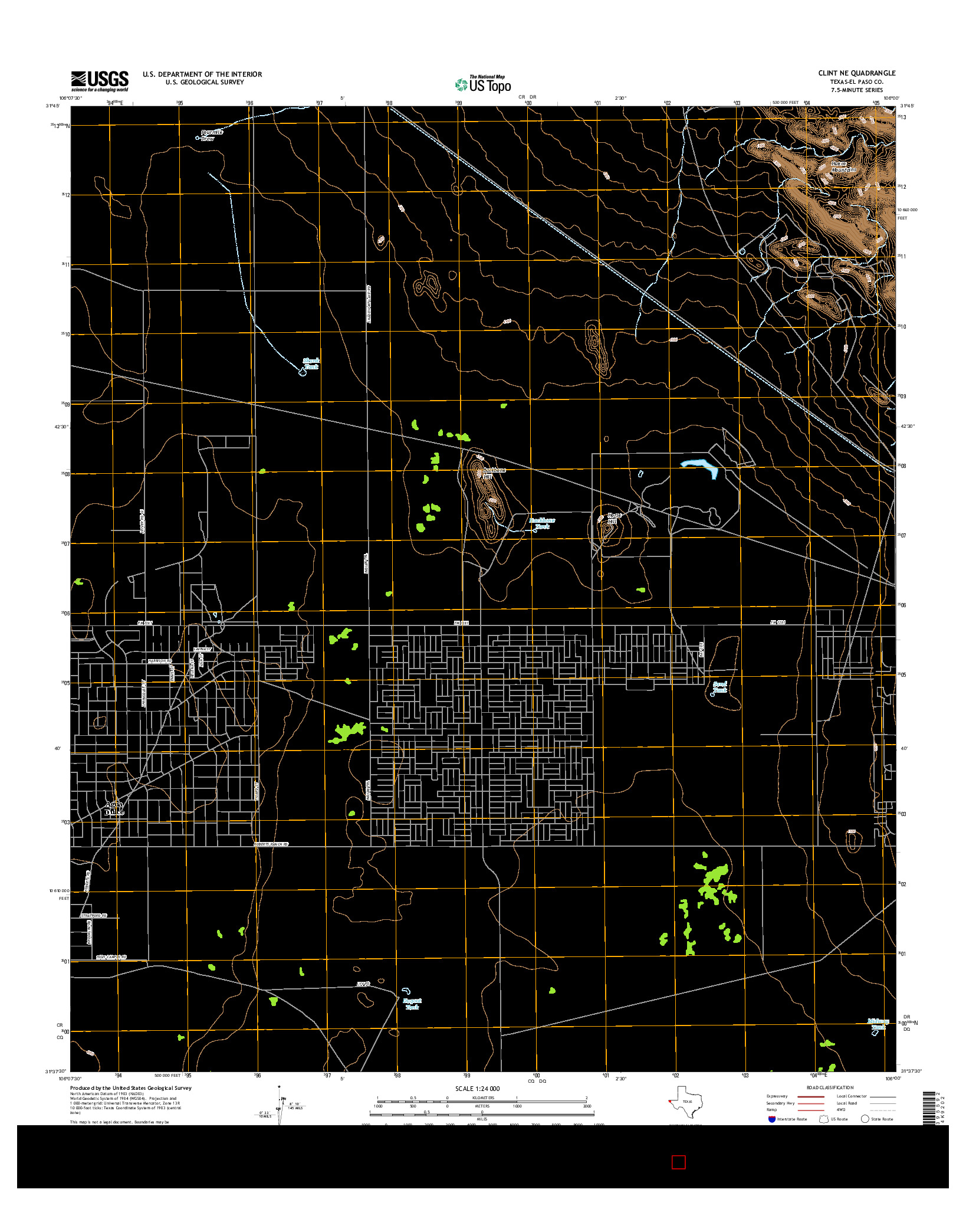 USGS US TOPO 7.5-MINUTE MAP FOR CLINT NE, TX 2016