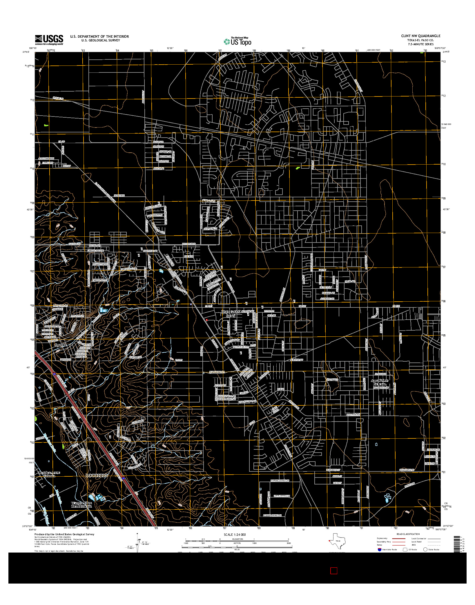 USGS US TOPO 7.5-MINUTE MAP FOR CLINT NW, TX 2016