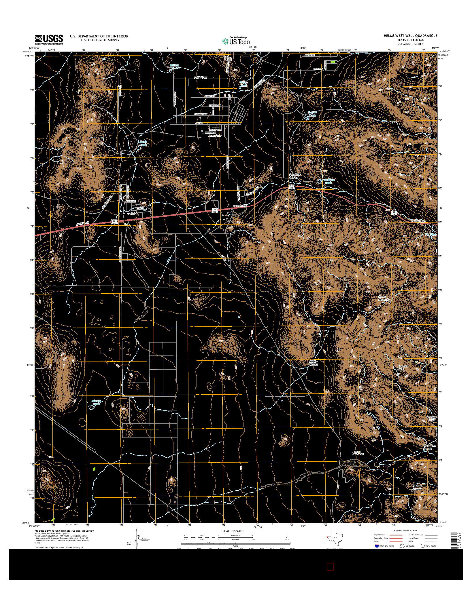 USGS US TOPO 7.5-MINUTE MAP FOR HELMS WEST WELL, TX 2016