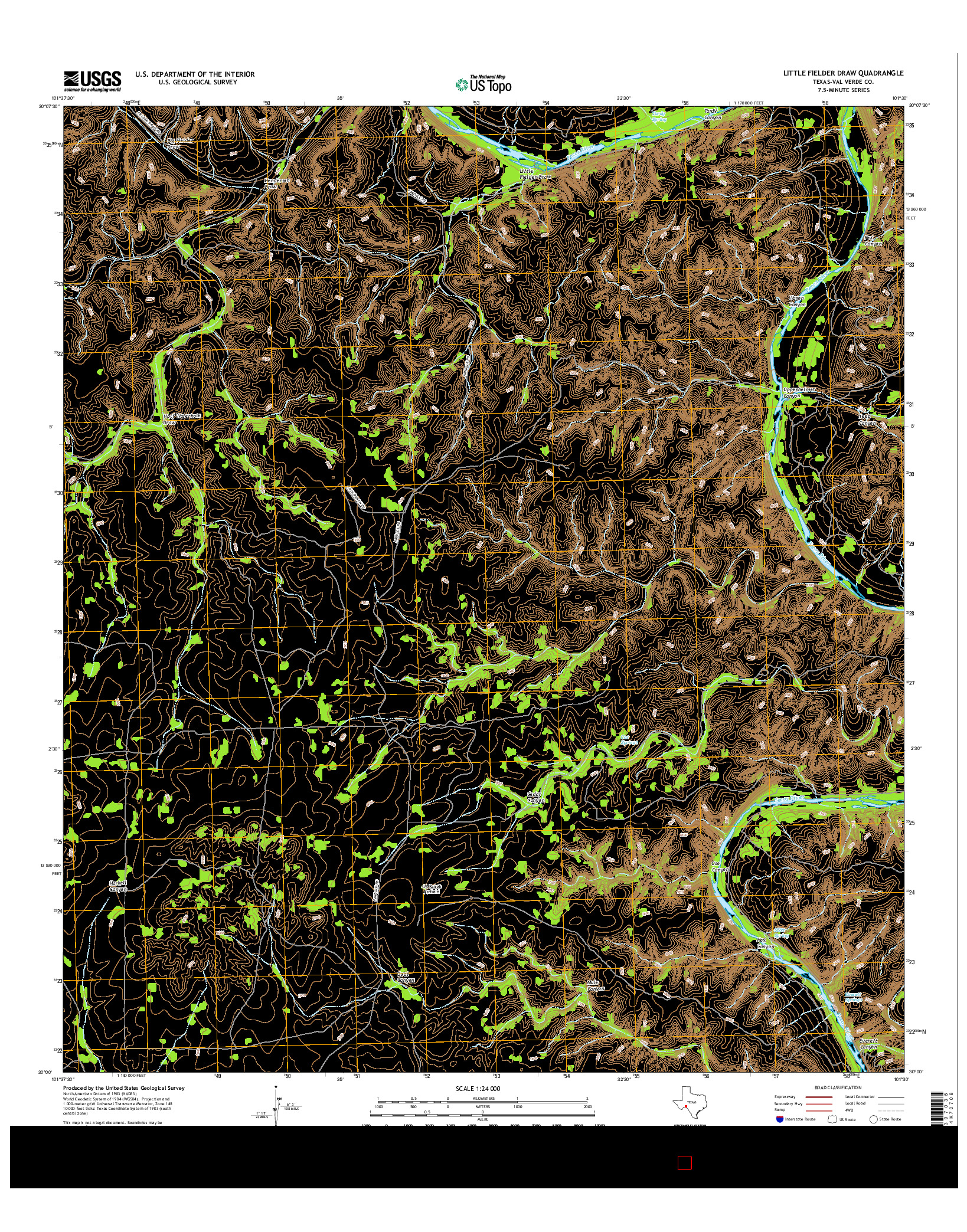 USGS US TOPO 7.5-MINUTE MAP FOR LITTLE FIELDER DRAW, TX 2016