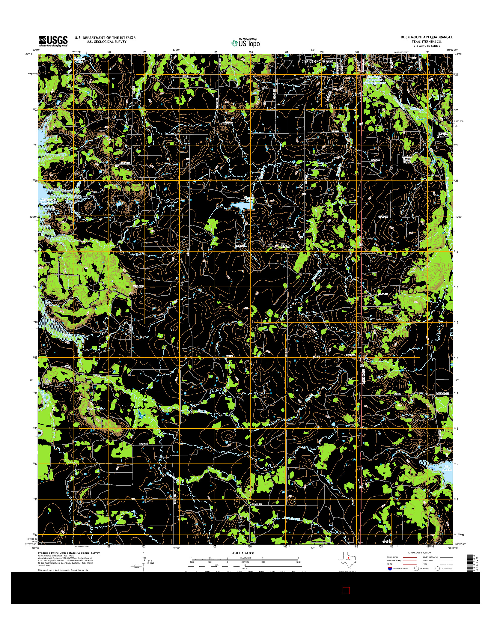 USGS US TOPO 7.5-MINUTE MAP FOR BUCK MOUNTAIN, TX 2016