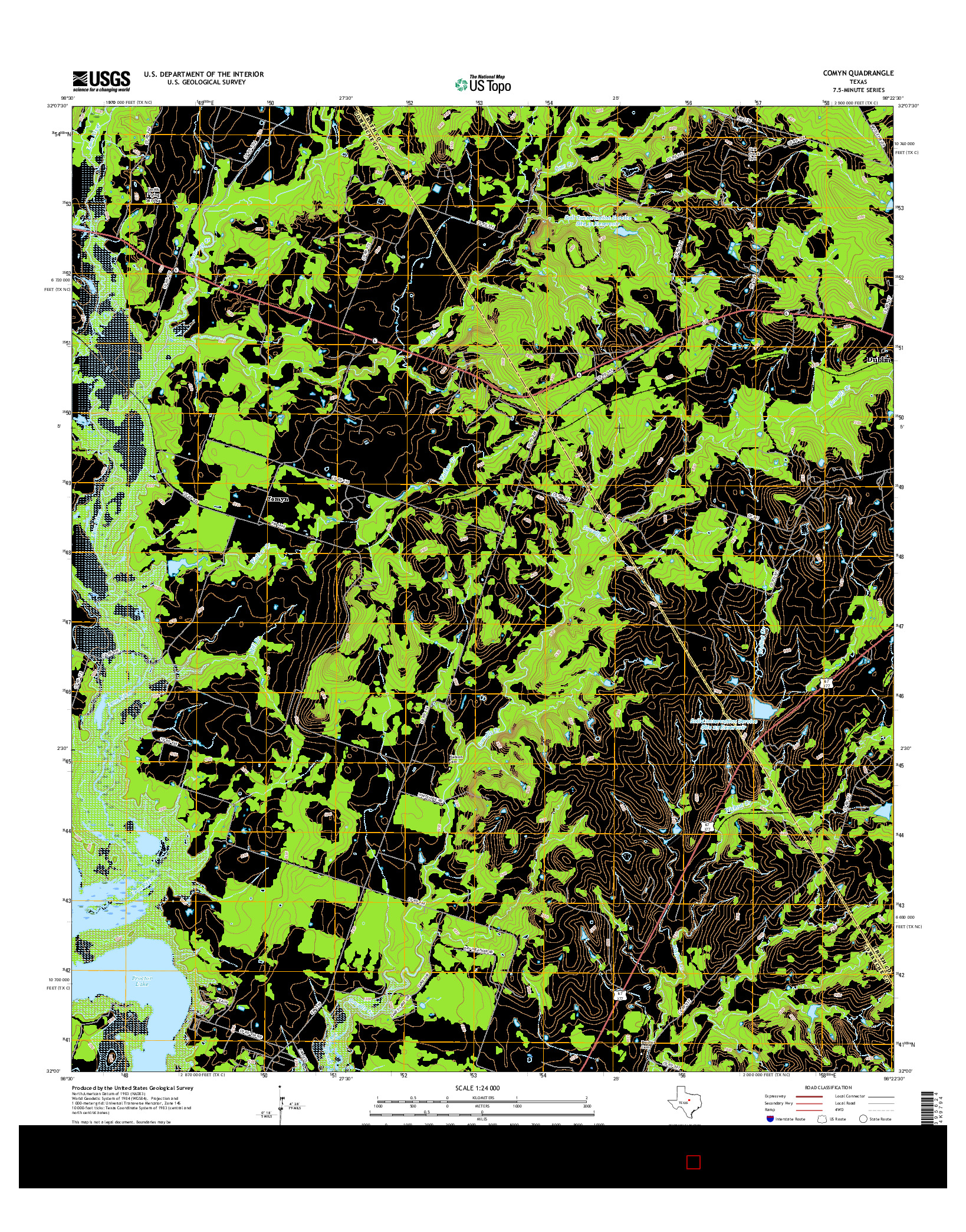 USGS US TOPO 7.5-MINUTE MAP FOR COMYN, TX 2016