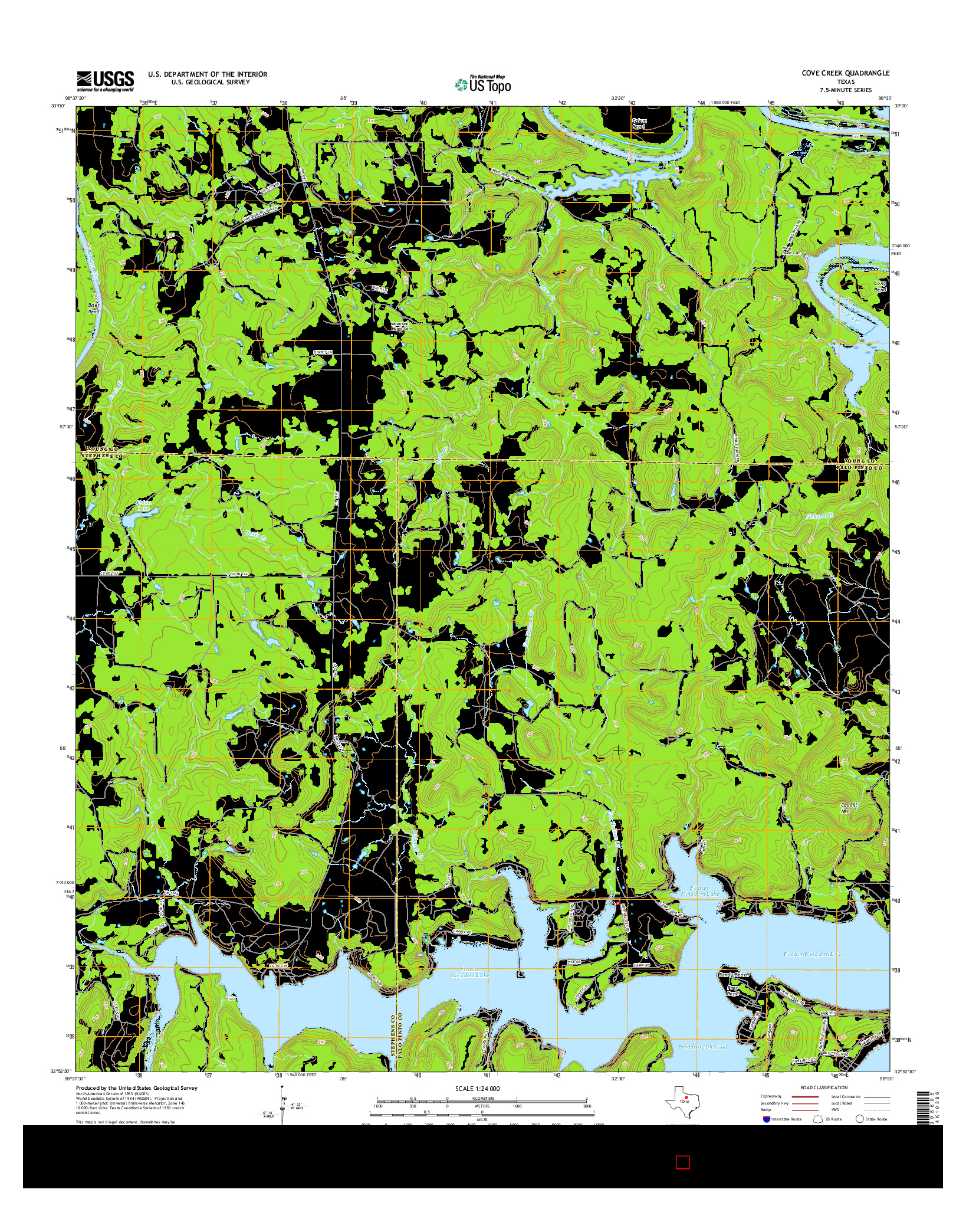 USGS US TOPO 7.5-MINUTE MAP FOR COVE CREEK, TX 2016