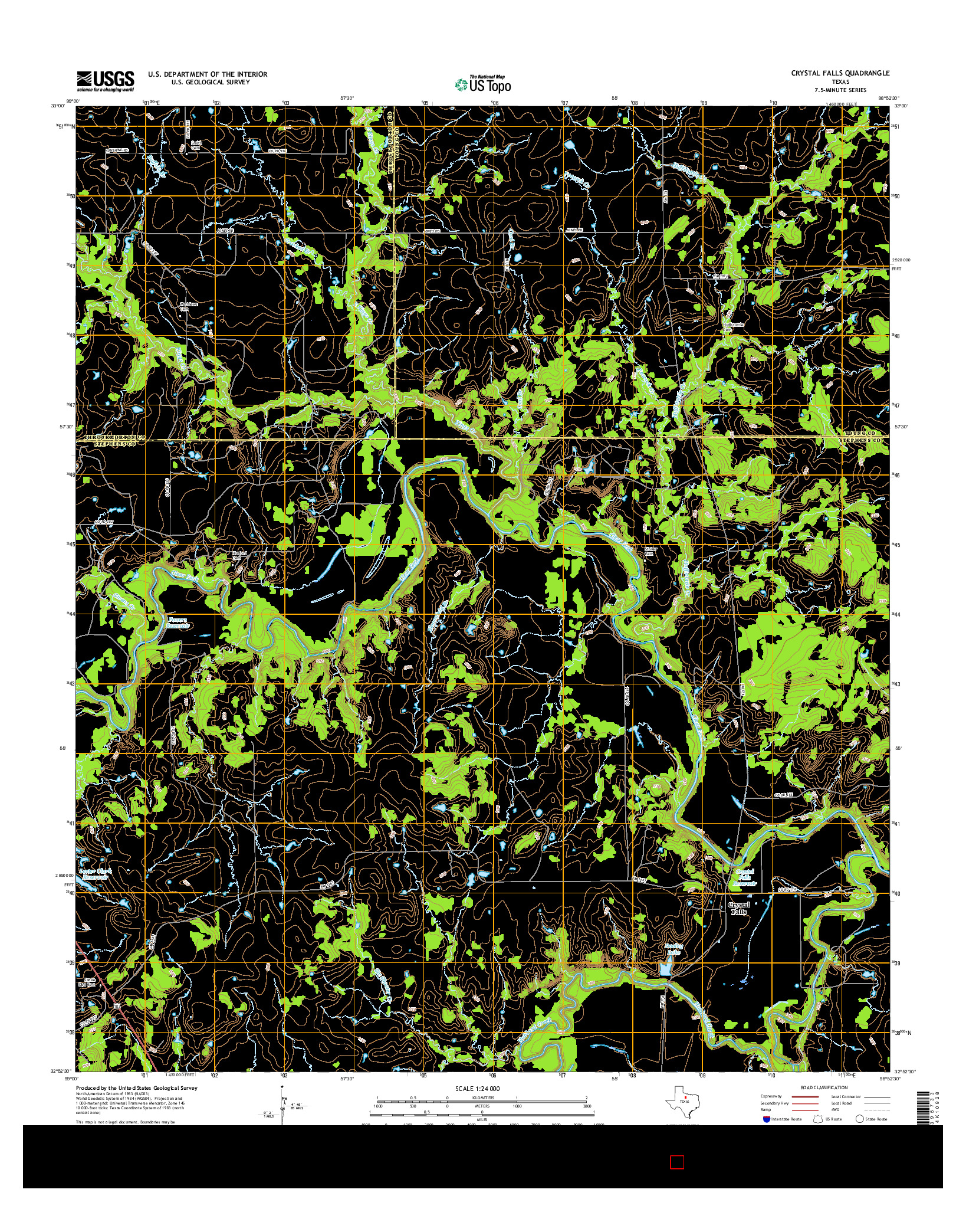 USGS US TOPO 7.5-MINUTE MAP FOR CRYSTAL FALLS, TX 2016