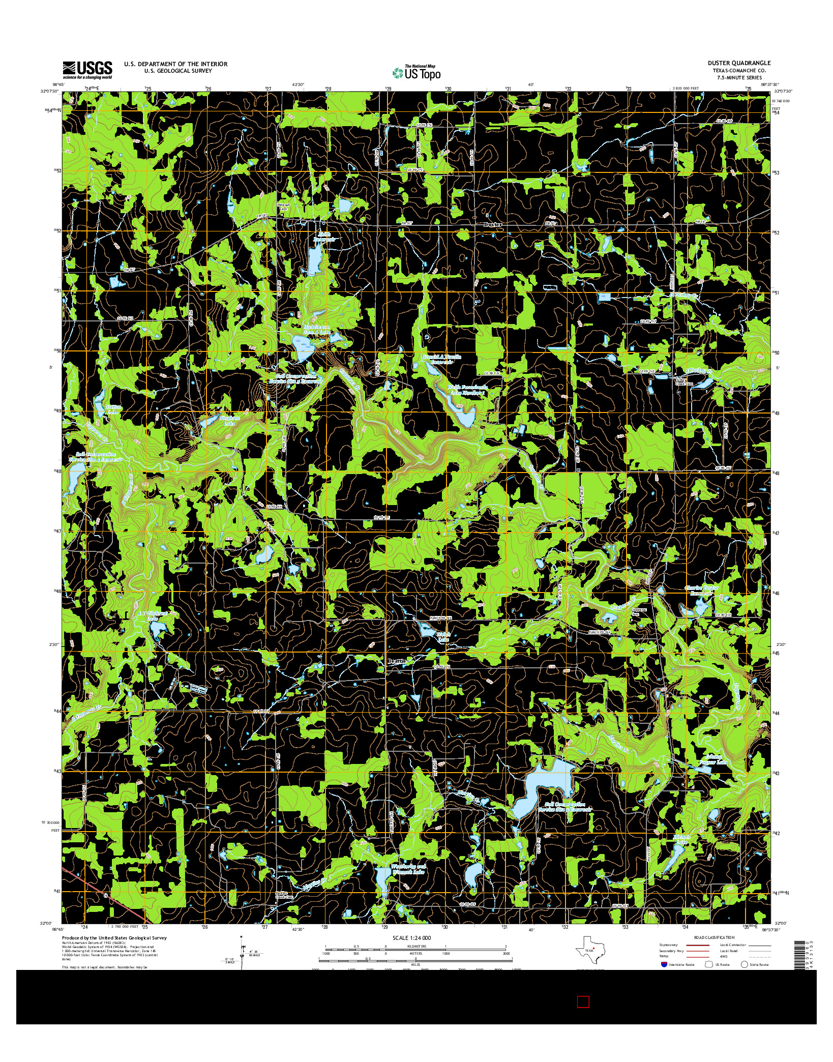 USGS US TOPO 7.5-MINUTE MAP FOR DUSTER, TX 2016