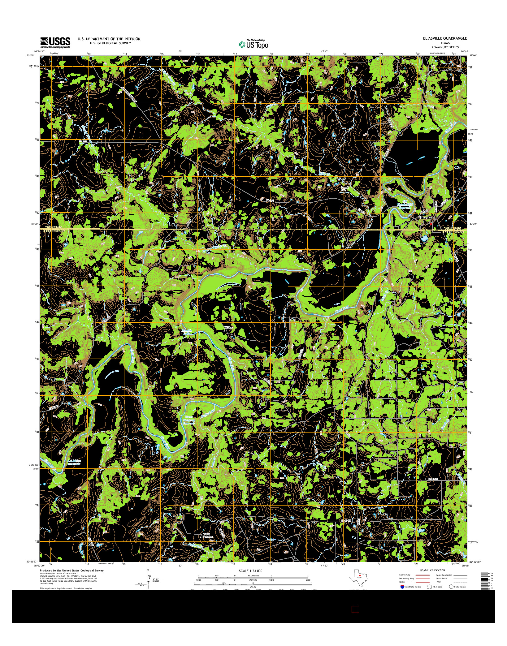 USGS US TOPO 7.5-MINUTE MAP FOR ELIASVILLE, TX 2016