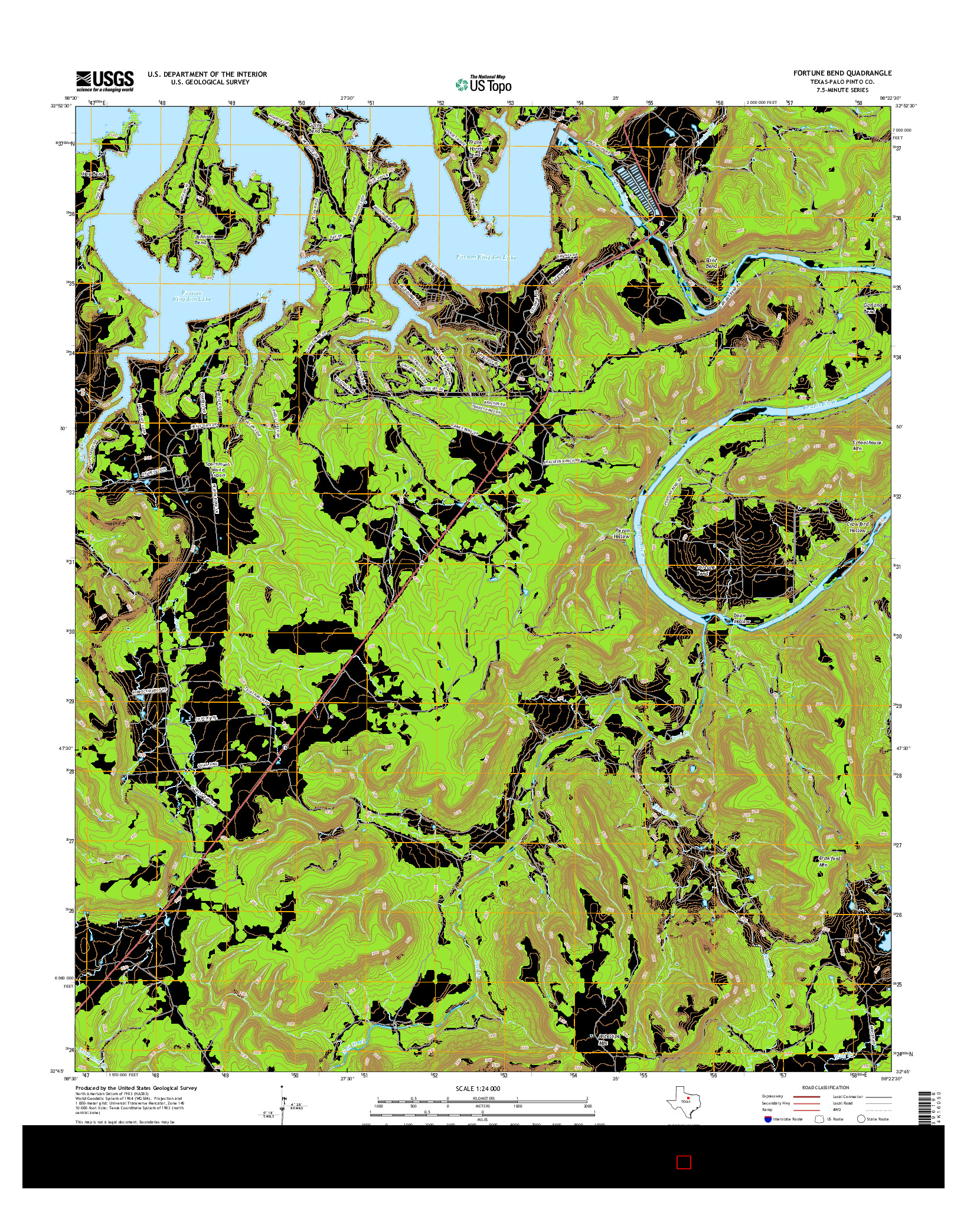 USGS US TOPO 7.5-MINUTE MAP FOR FORTUNE BEND, TX 2016
