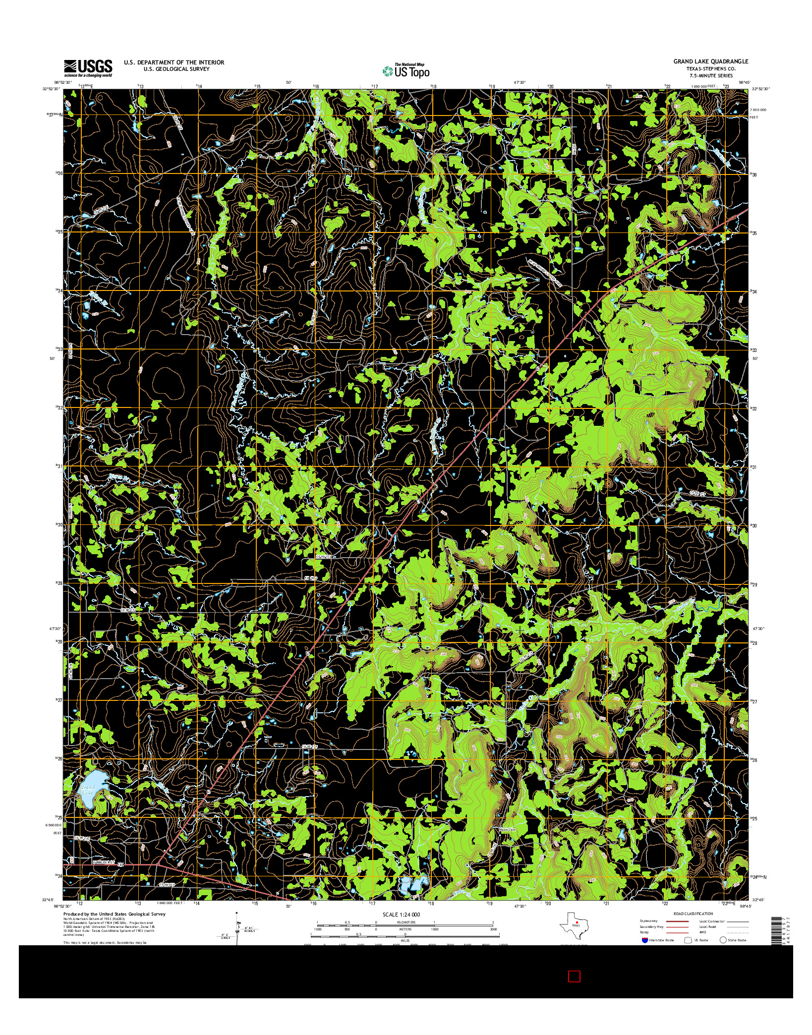 USGS US TOPO 7.5-MINUTE MAP FOR GRAND LAKE, TX 2016