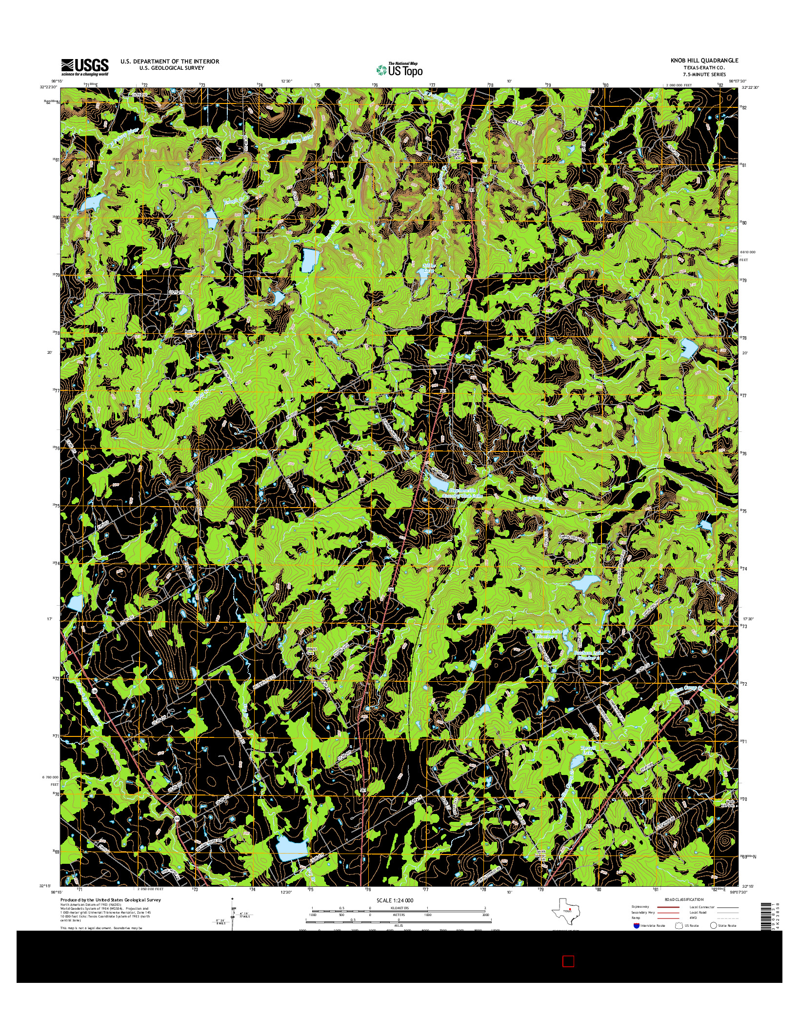 USGS US TOPO 7.5-MINUTE MAP FOR KNOB HILL, TX 2016