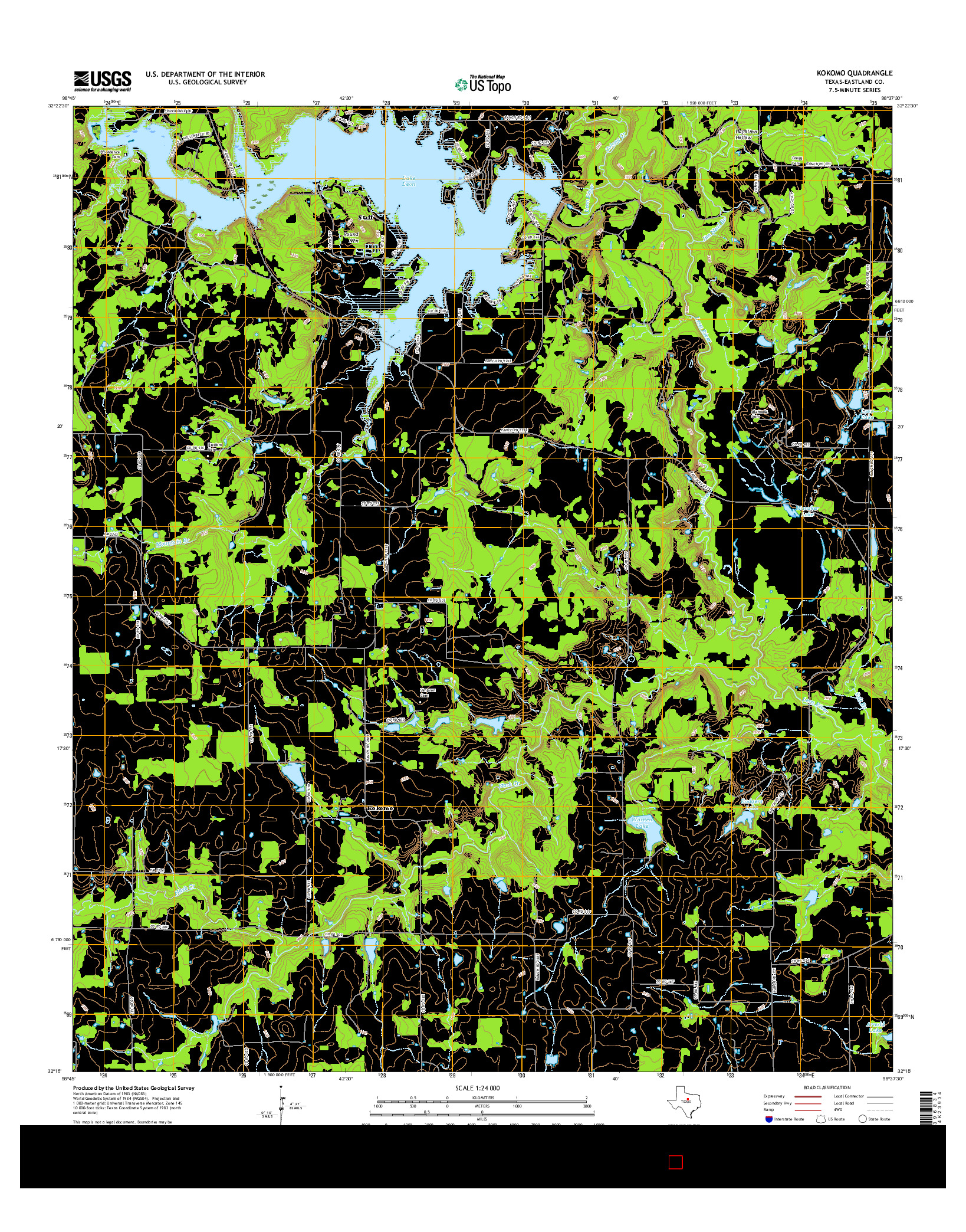 USGS US TOPO 7.5-MINUTE MAP FOR KOKOMO, TX 2016