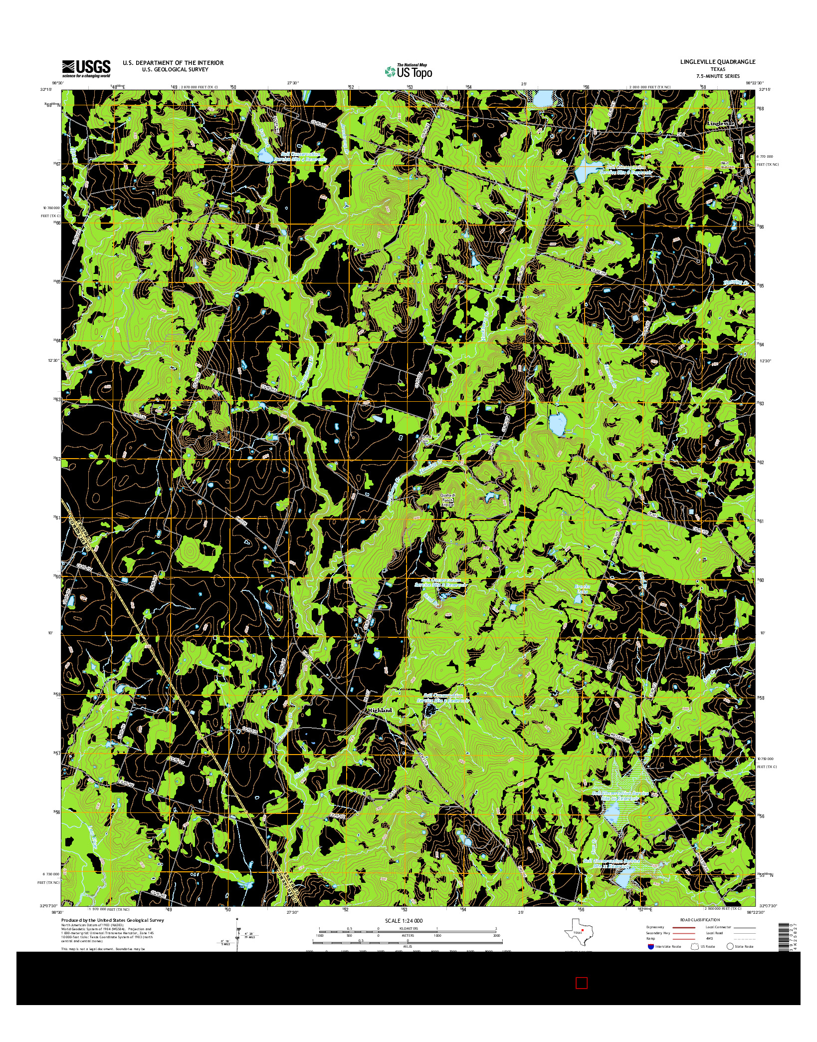 USGS US TOPO 7.5-MINUTE MAP FOR LINGLEVILLE, TX 2016