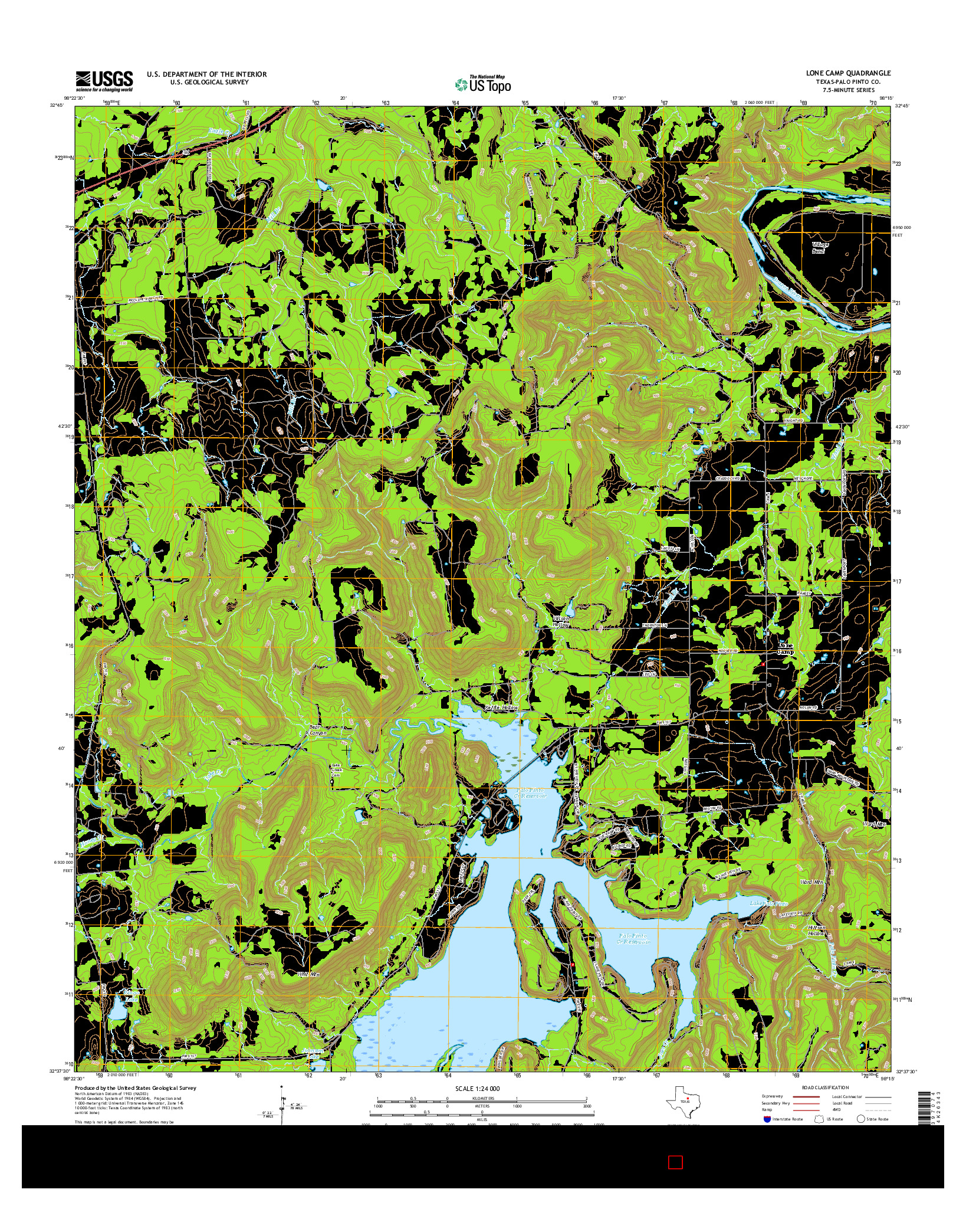 USGS US TOPO 7.5-MINUTE MAP FOR LONE CAMP, TX 2016