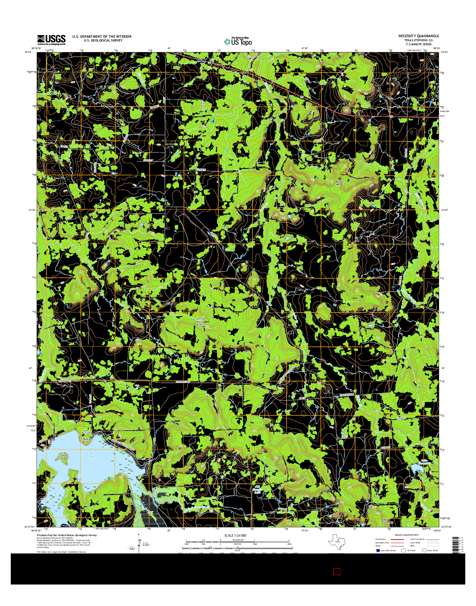 USGS US TOPO 7.5-MINUTE MAP FOR NECESSITY, TX 2016