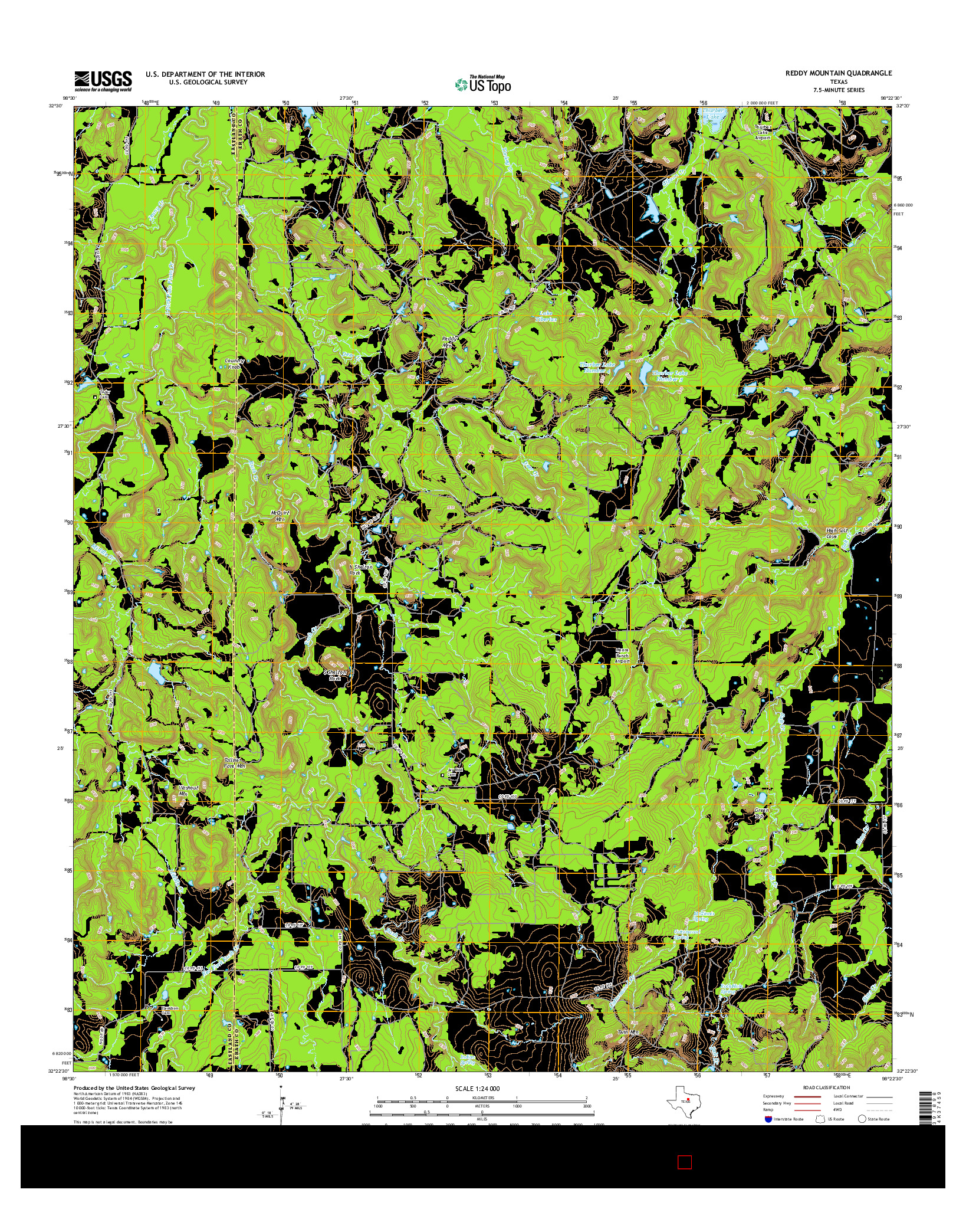 USGS US TOPO 7.5-MINUTE MAP FOR REDDY MOUNTAIN, TX 2016