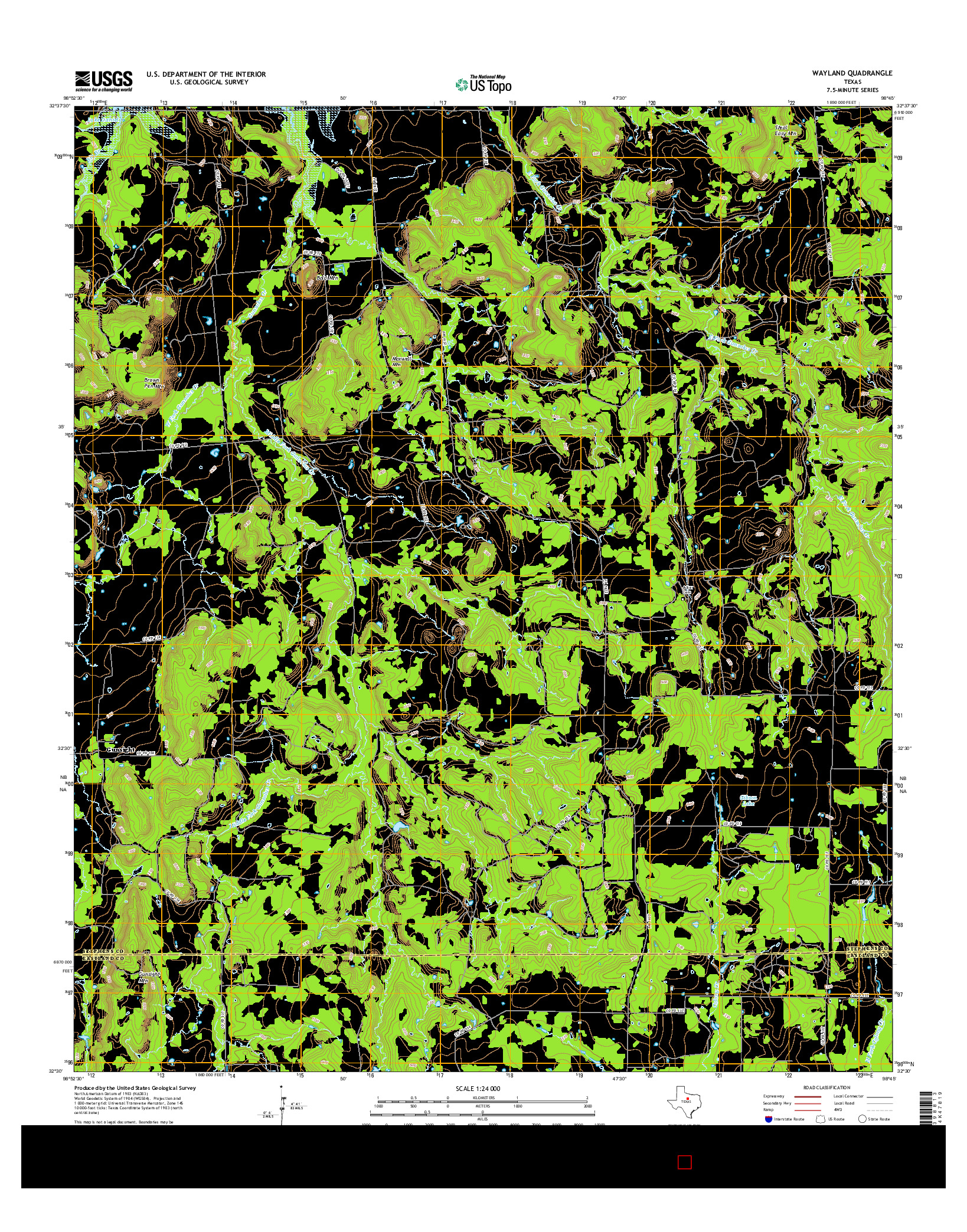 USGS US TOPO 7.5-MINUTE MAP FOR WAYLAND, TX 2016