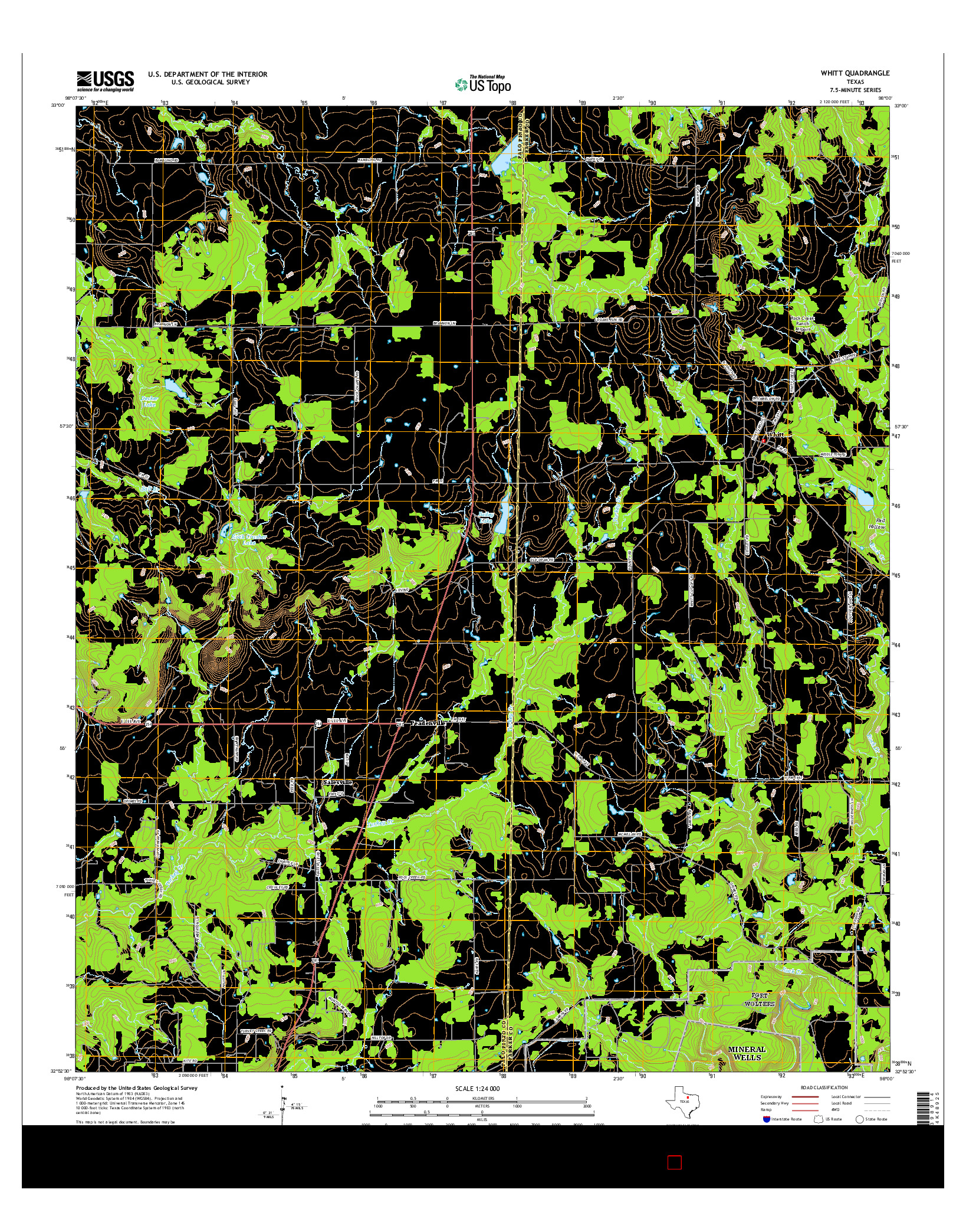 USGS US TOPO 7.5-MINUTE MAP FOR WHITT, TX 2016