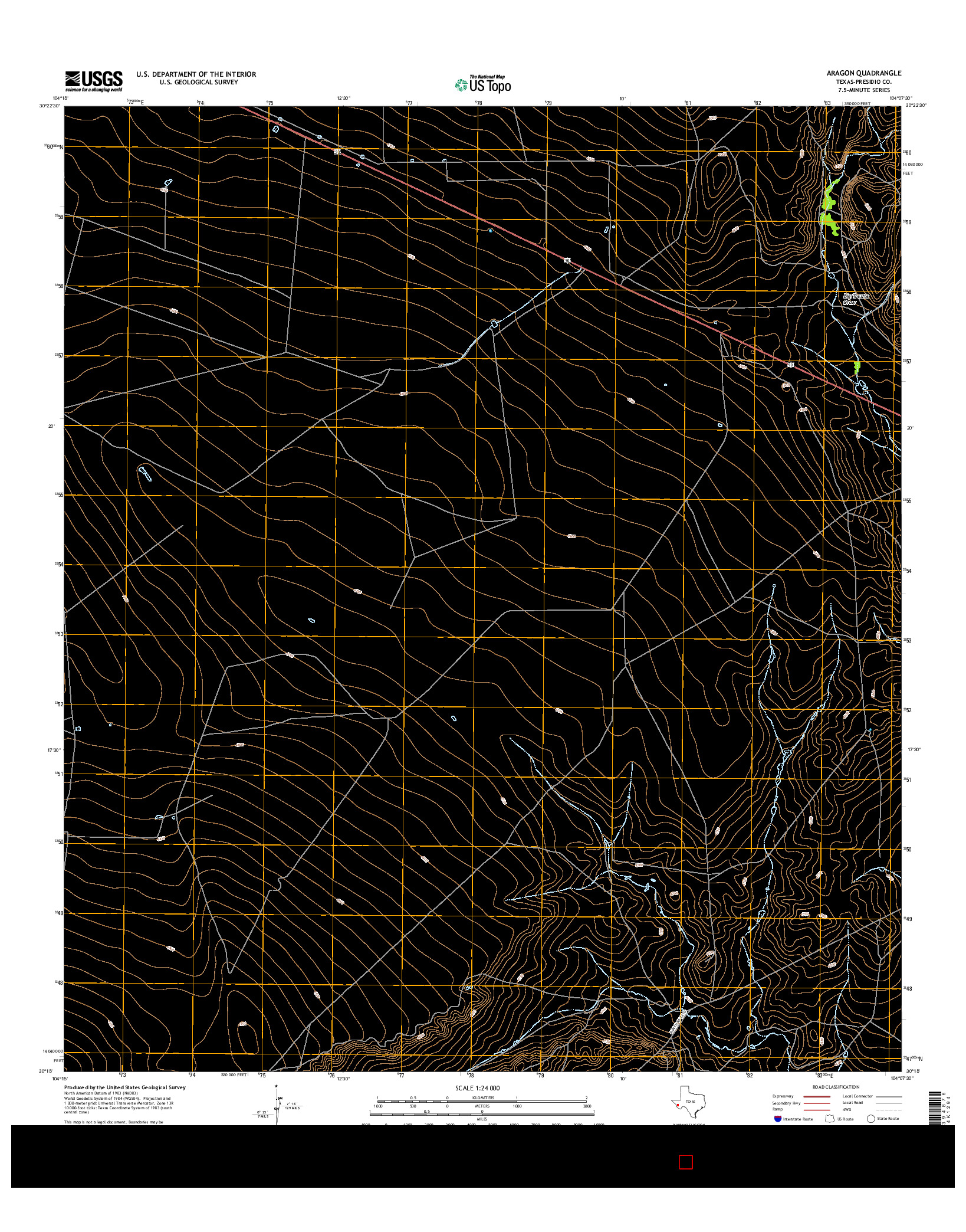 USGS US TOPO 7.5-MINUTE MAP FOR ARAGON, TX 2016