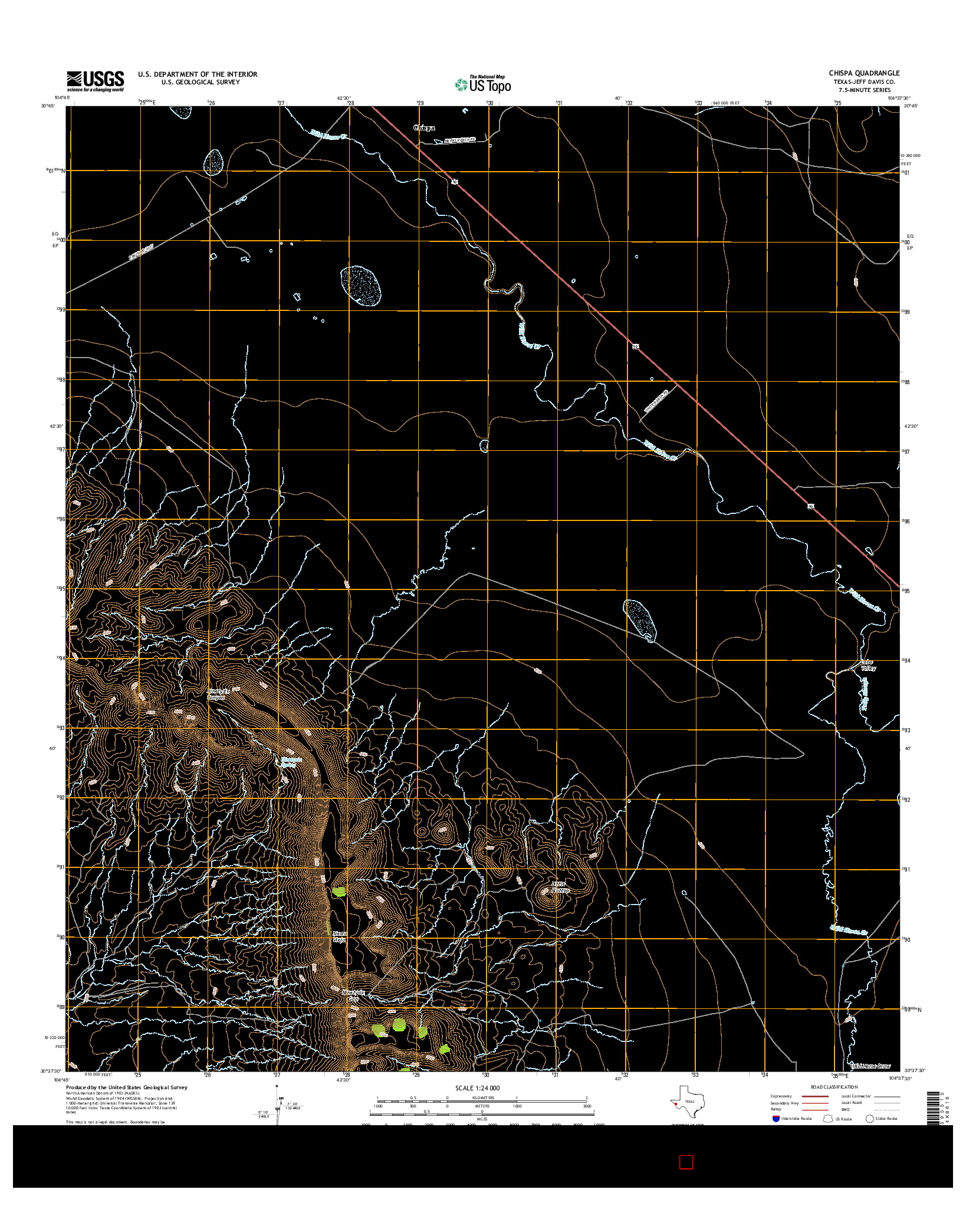 USGS US TOPO 7.5-MINUTE MAP FOR CHISPA, TX 2016